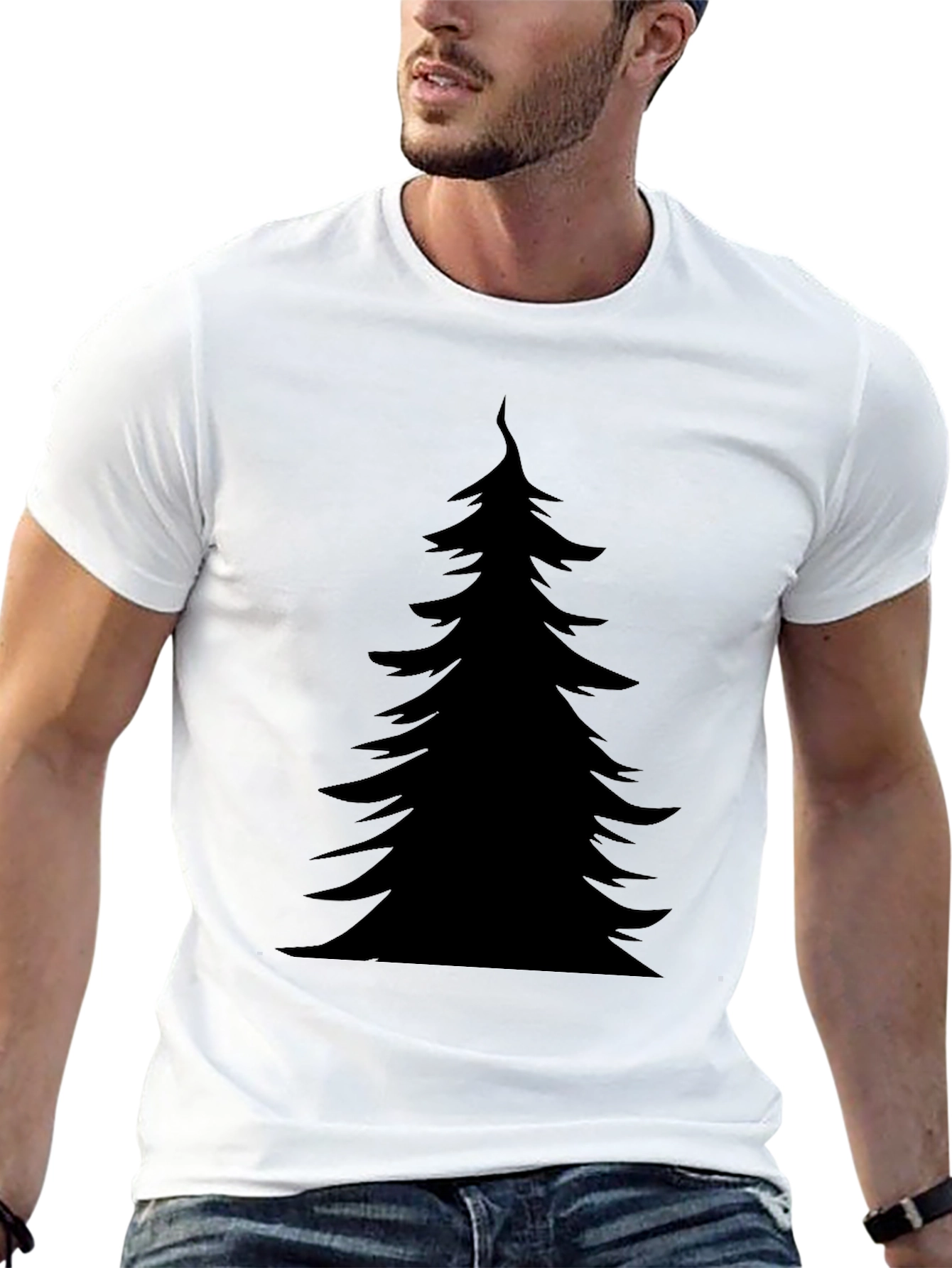 Black Black Christmas Tree Graphic Tee - Holiday Style view 13
