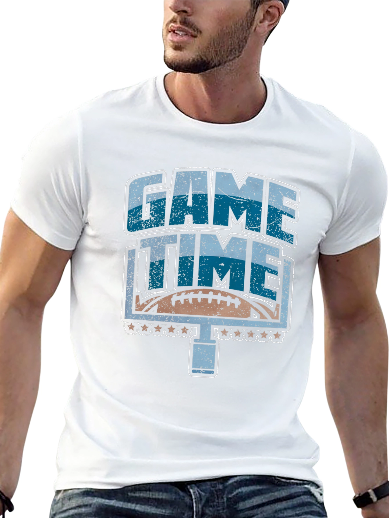 Black Game Time Football Graphic T-Shirt view 13