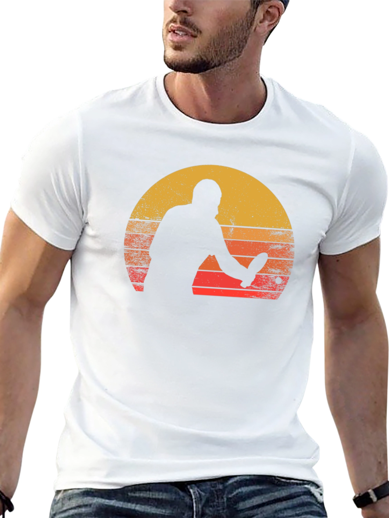 Black Retro Table Tennis Sunset Graphic Tee view 13