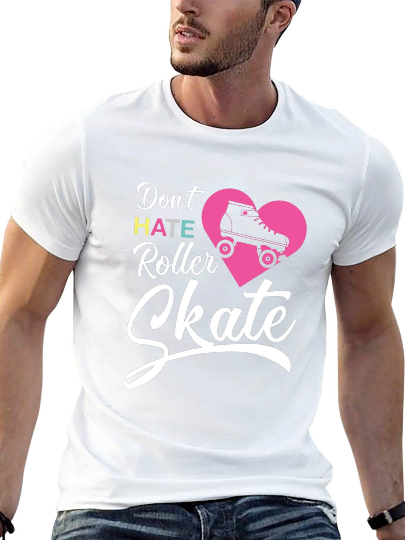 Black Don't Hate Roller Skate T-Shirt view 13