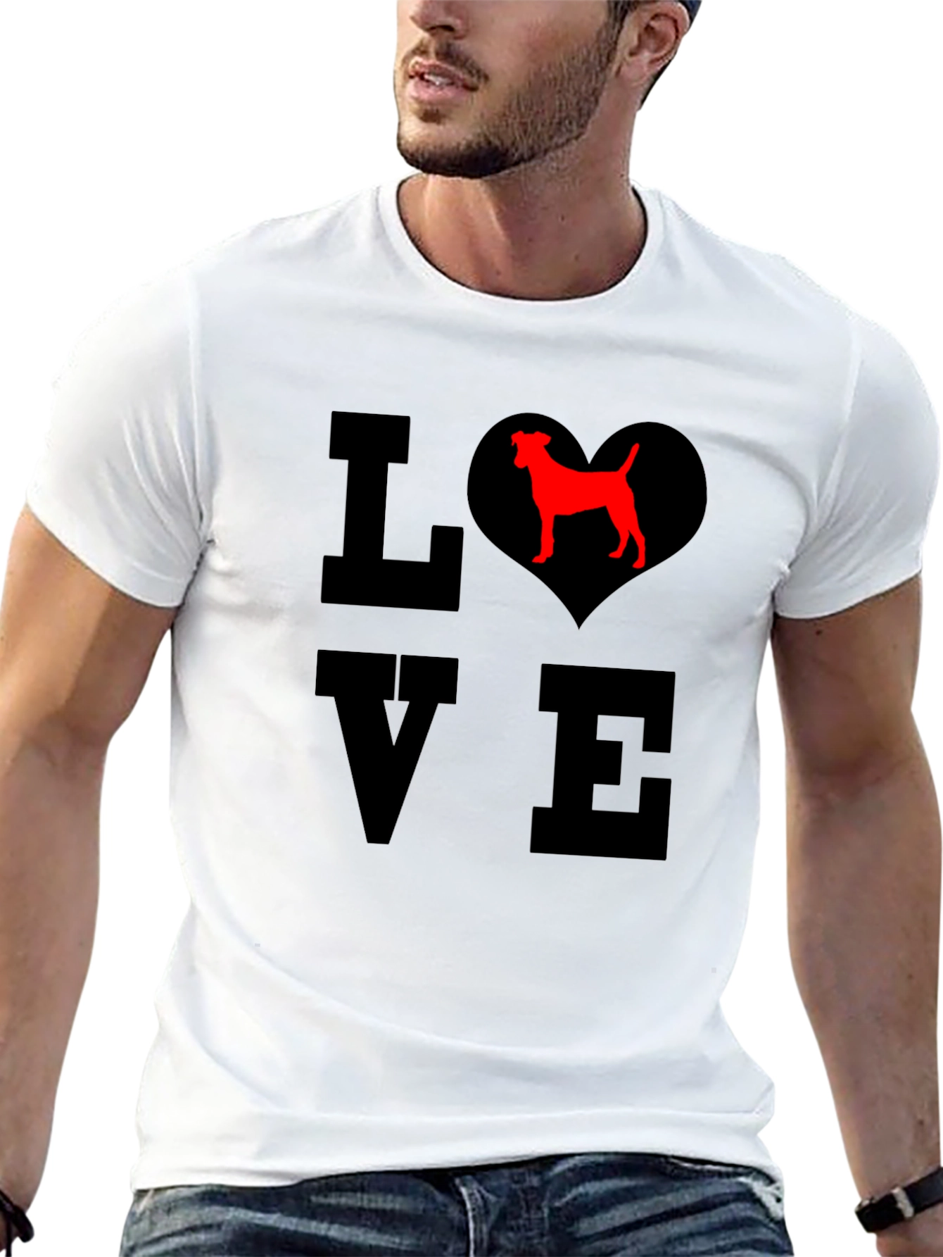 Black Love Dog T-Shirt - Heart Pet Graphic Tee view 13