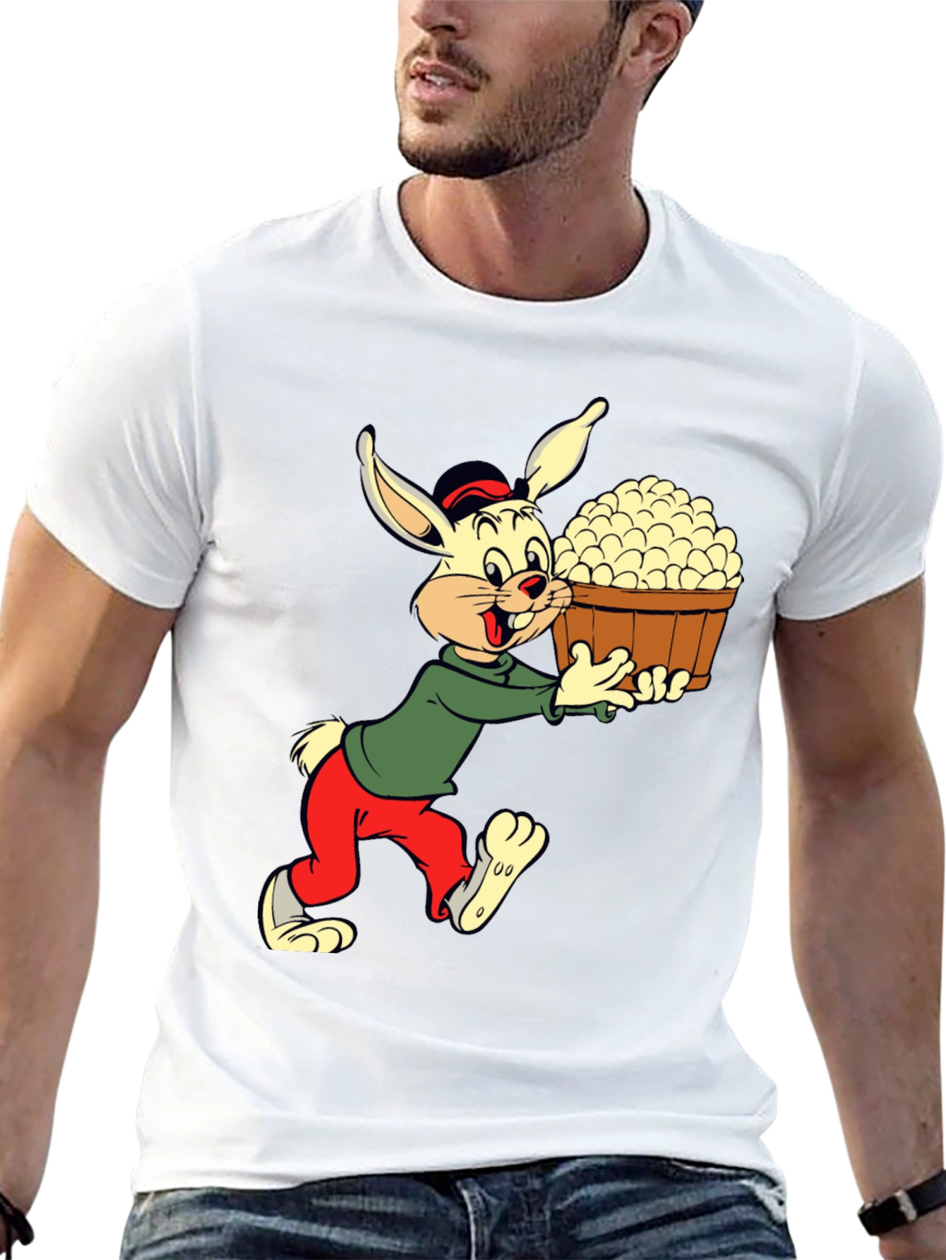 Black Cartoon Rabbit T-Shirt view 13