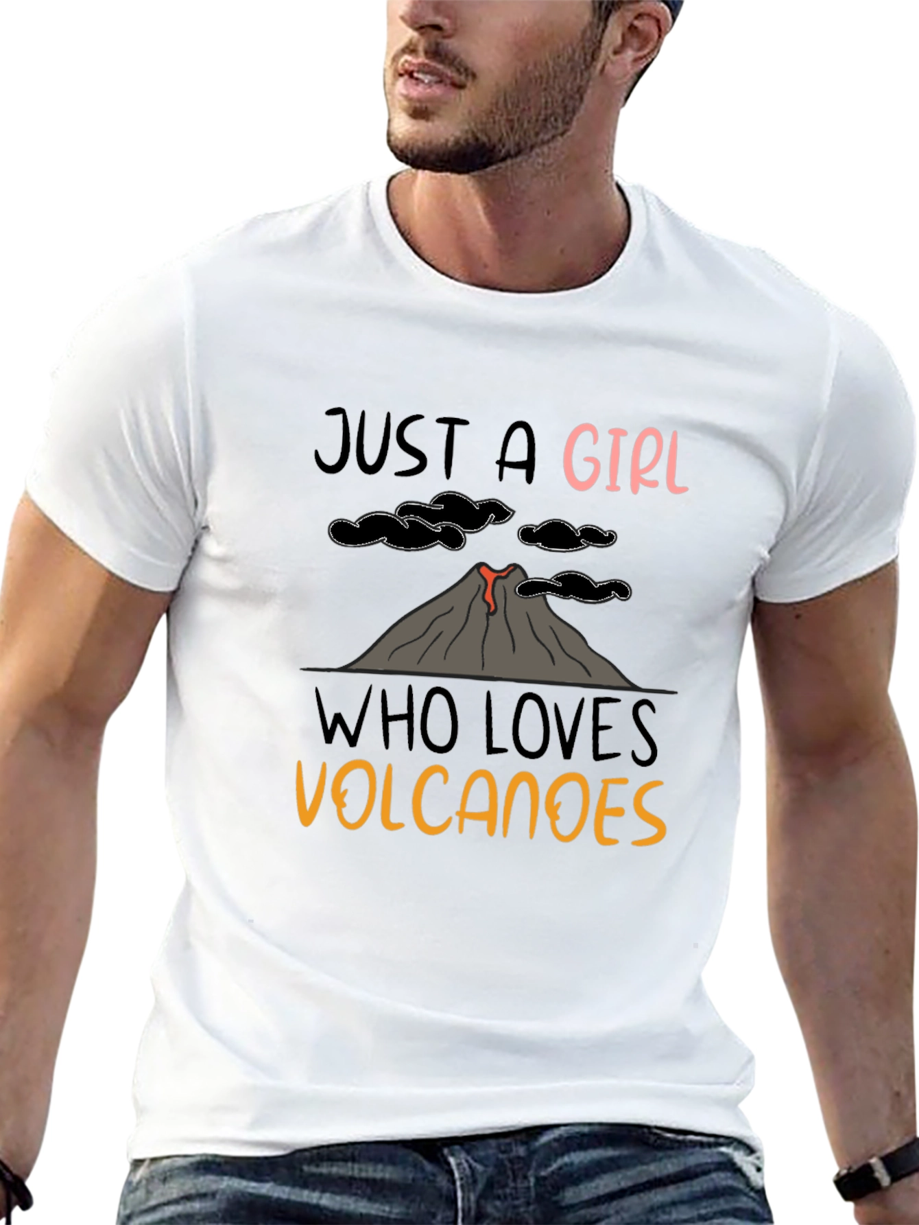 Black Just A Girl Who Loves Volcanoes T-Shirt view 13
