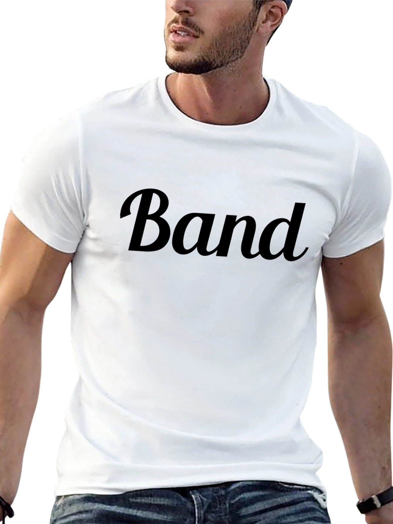 Black Men's Black "Band" Graphic T-Shirt view 13