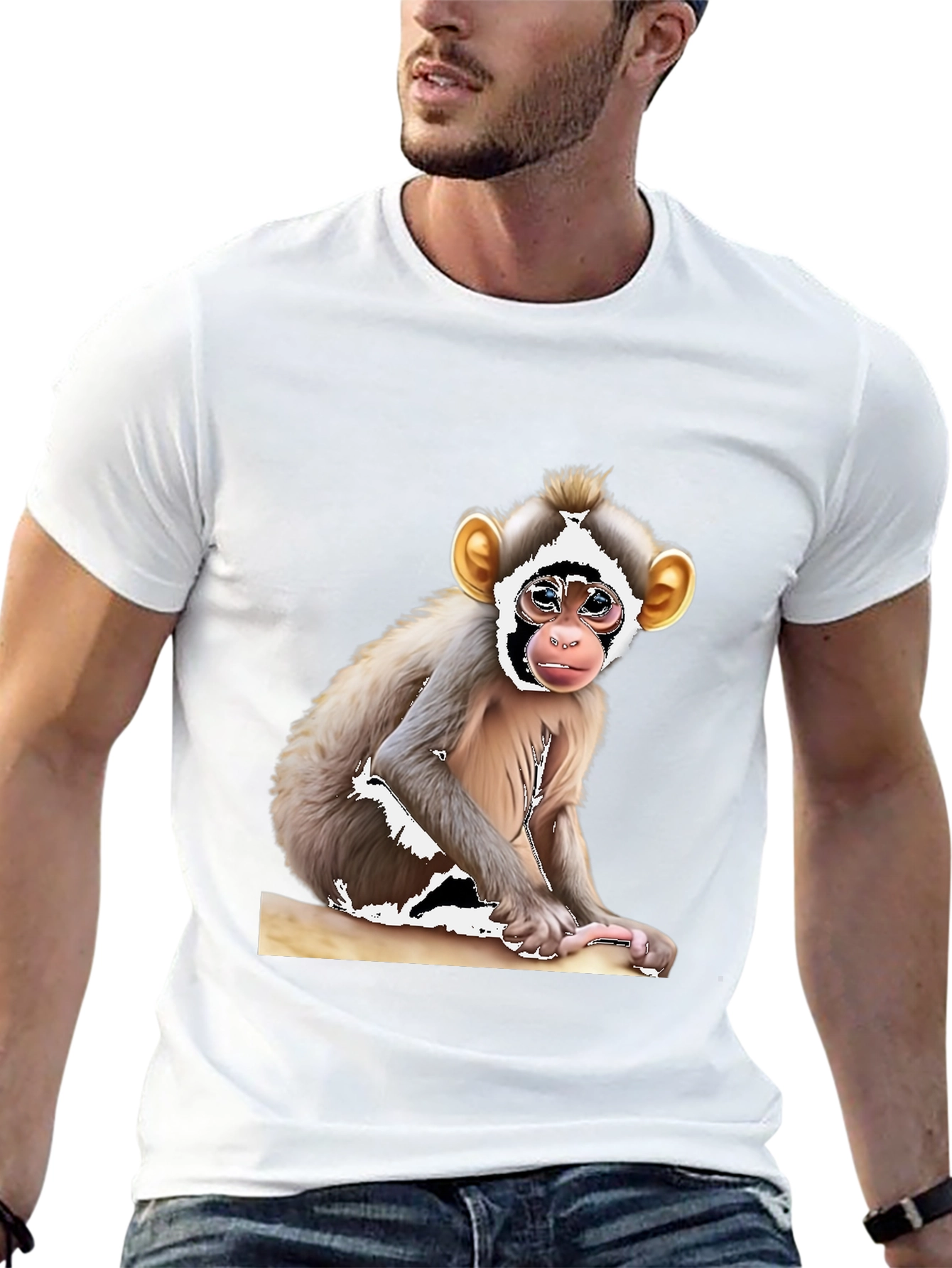 Black Monkey Graphic T-Shirt - Black Cotton Tee view 13