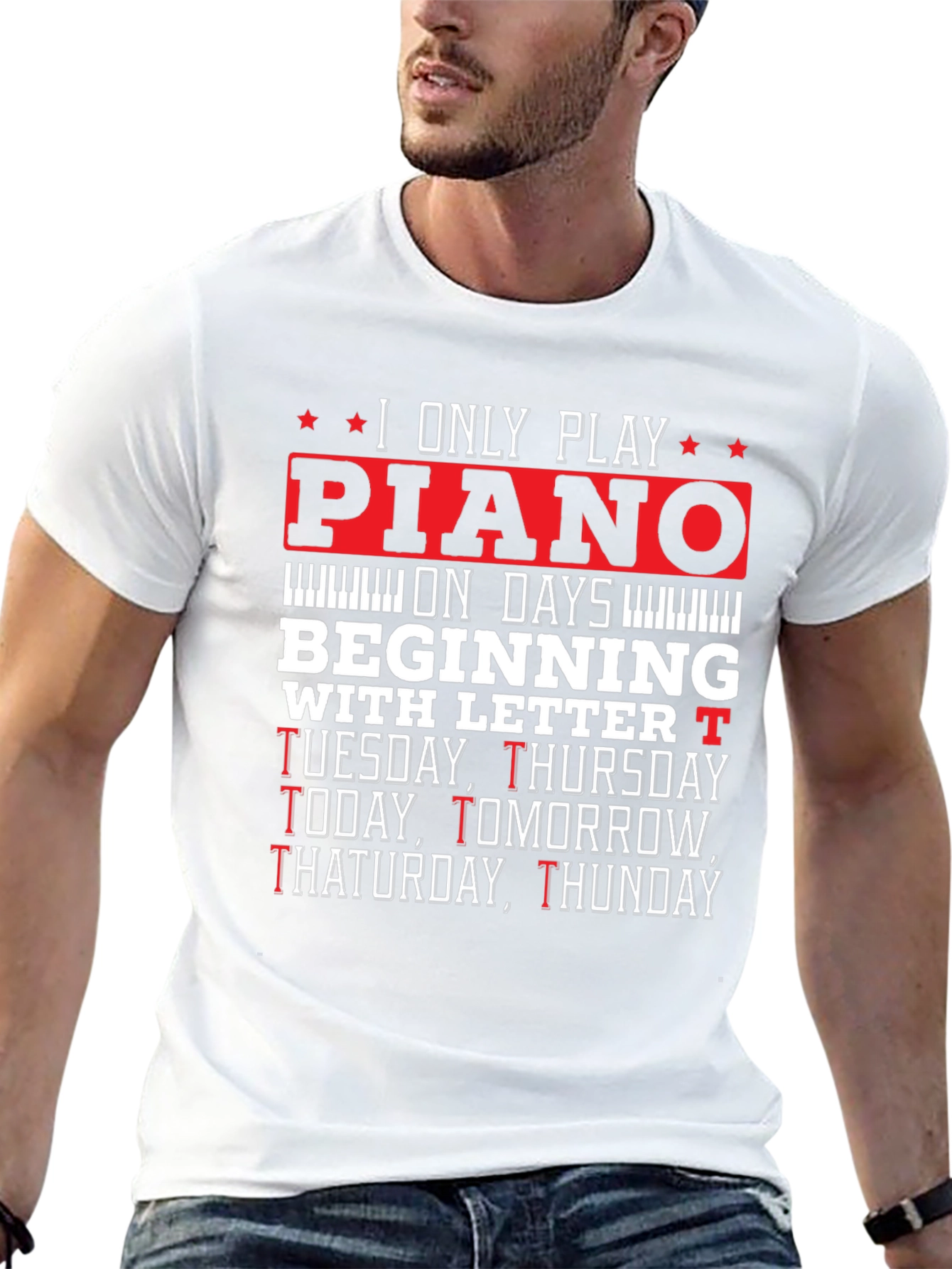 Black Piano Player T-Shirt - Funny Music Lover Tee view 13