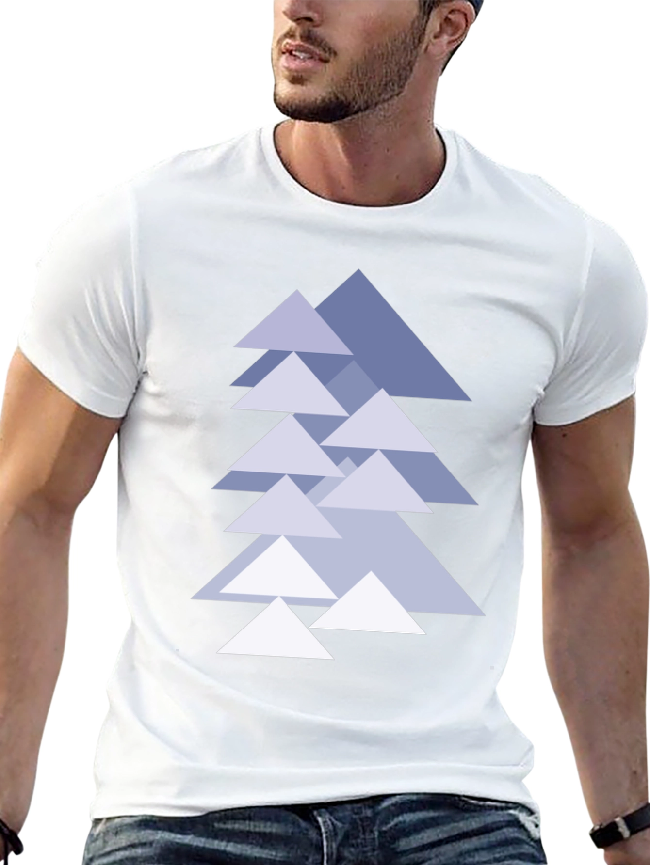 Black Geometric Tree T-Shirt - Modern Minimalist Design view 13