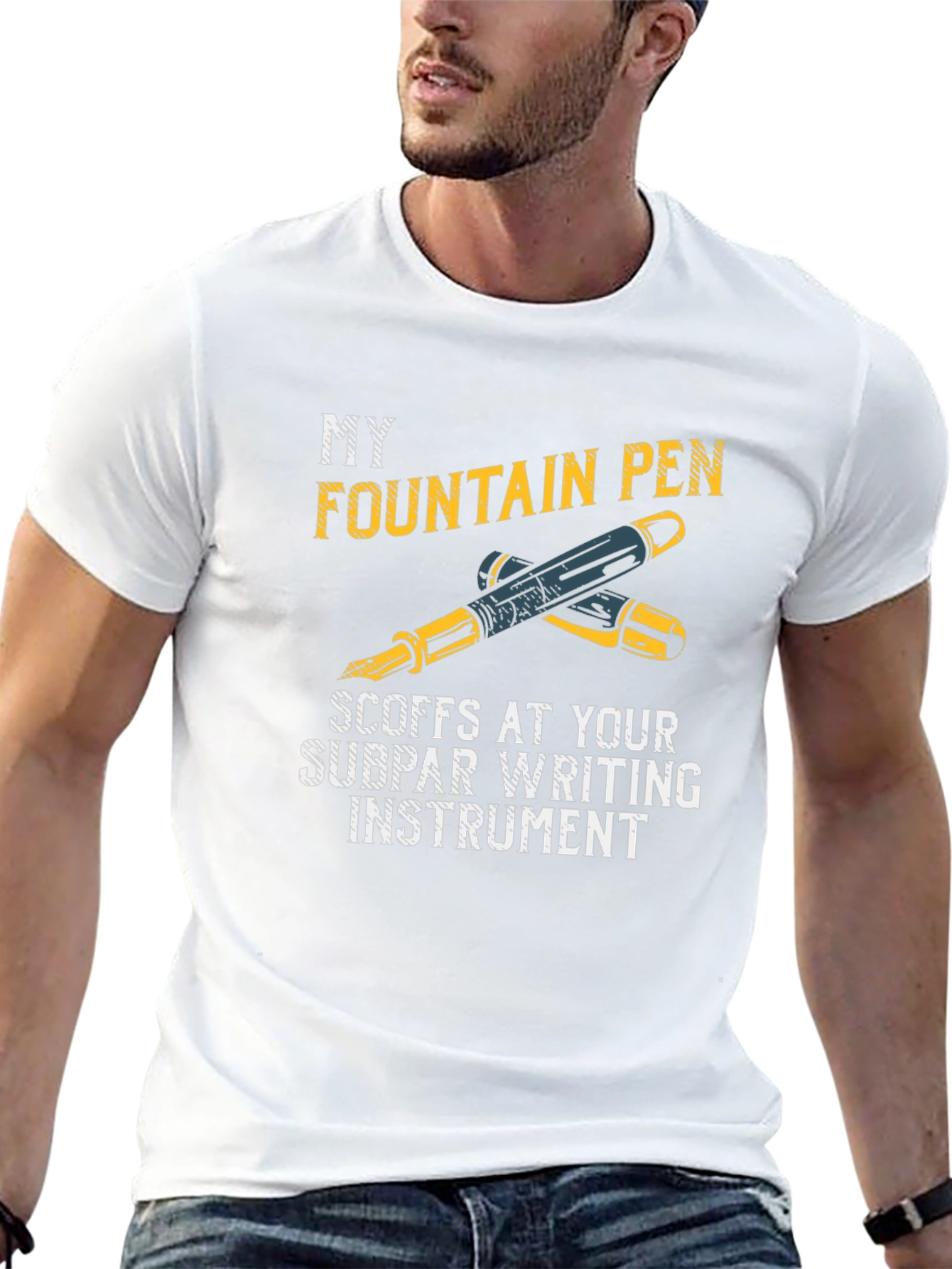 Black Fountain Pen T-Shirt - Superior Writing Instrument Tee view 13