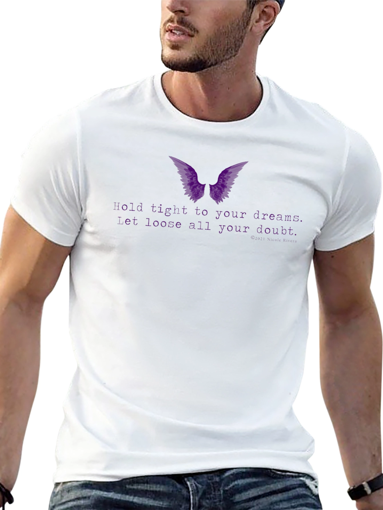 Black Dream Wings T-Shirt - Hold Tight to Your Dreams view 13