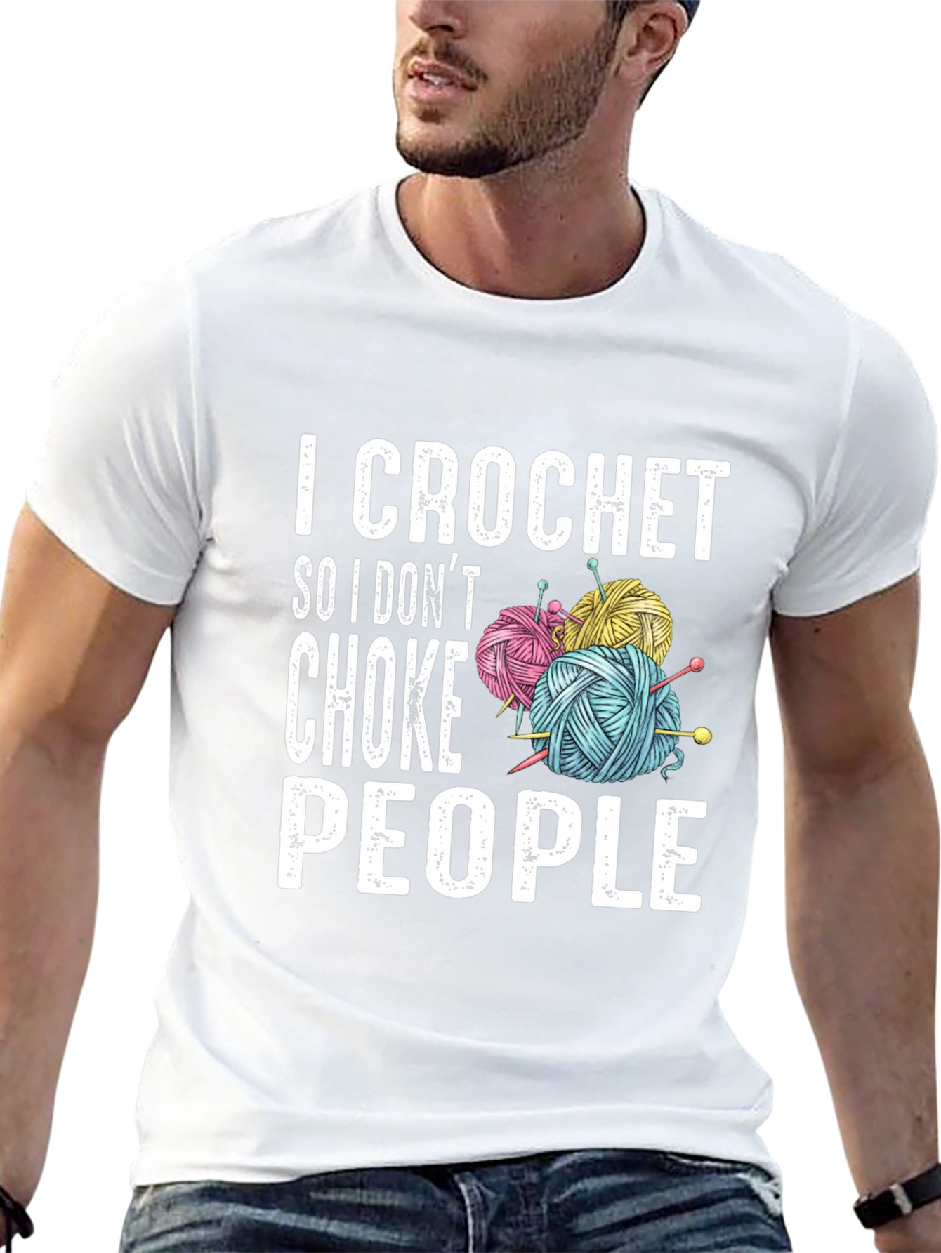 Black I Crochet So I Don't Choke People T-Shirt view 13