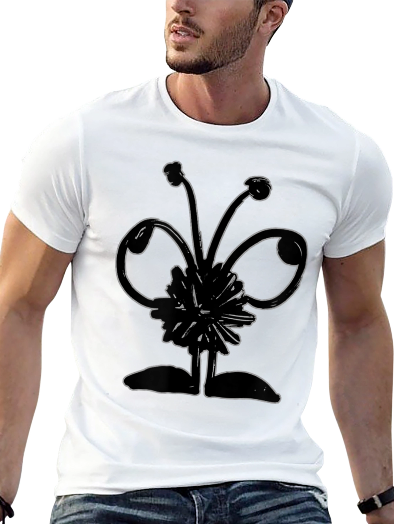 Black Abstract Graphic Print Black T-Shirt view 13