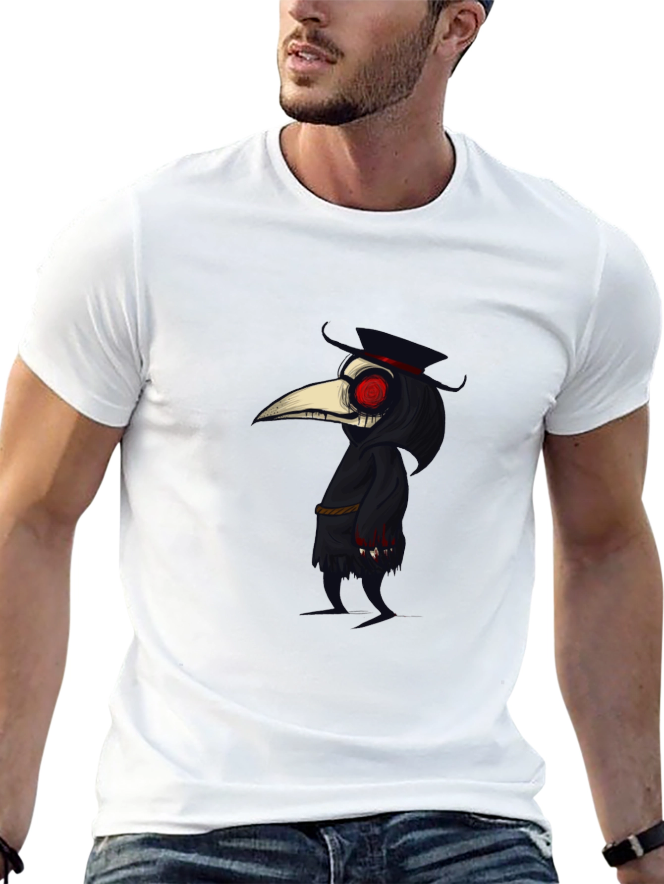 Plague Doctor Graphic Tee - Stylish Gothic Design - 13