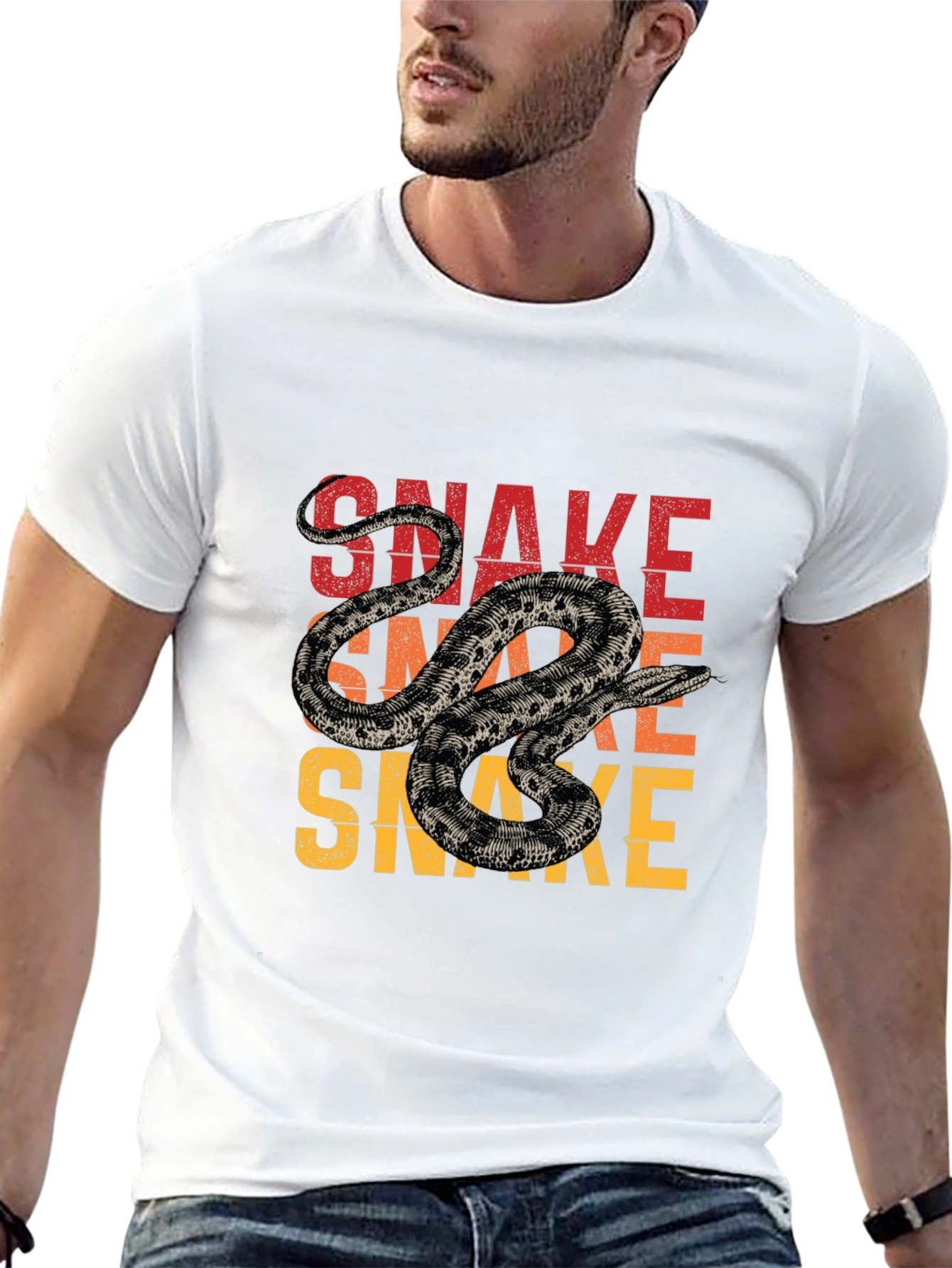 Black Snake T-Shirt - Vintage Graphic Tee view 13