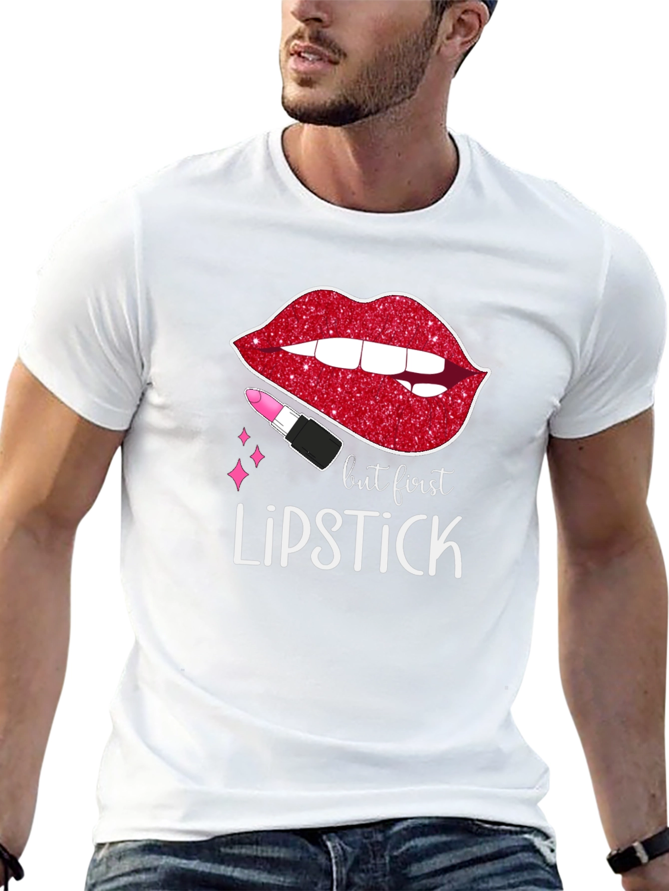 Black But First Lipstick Graphic Tee - Stylish & Trendy view 13