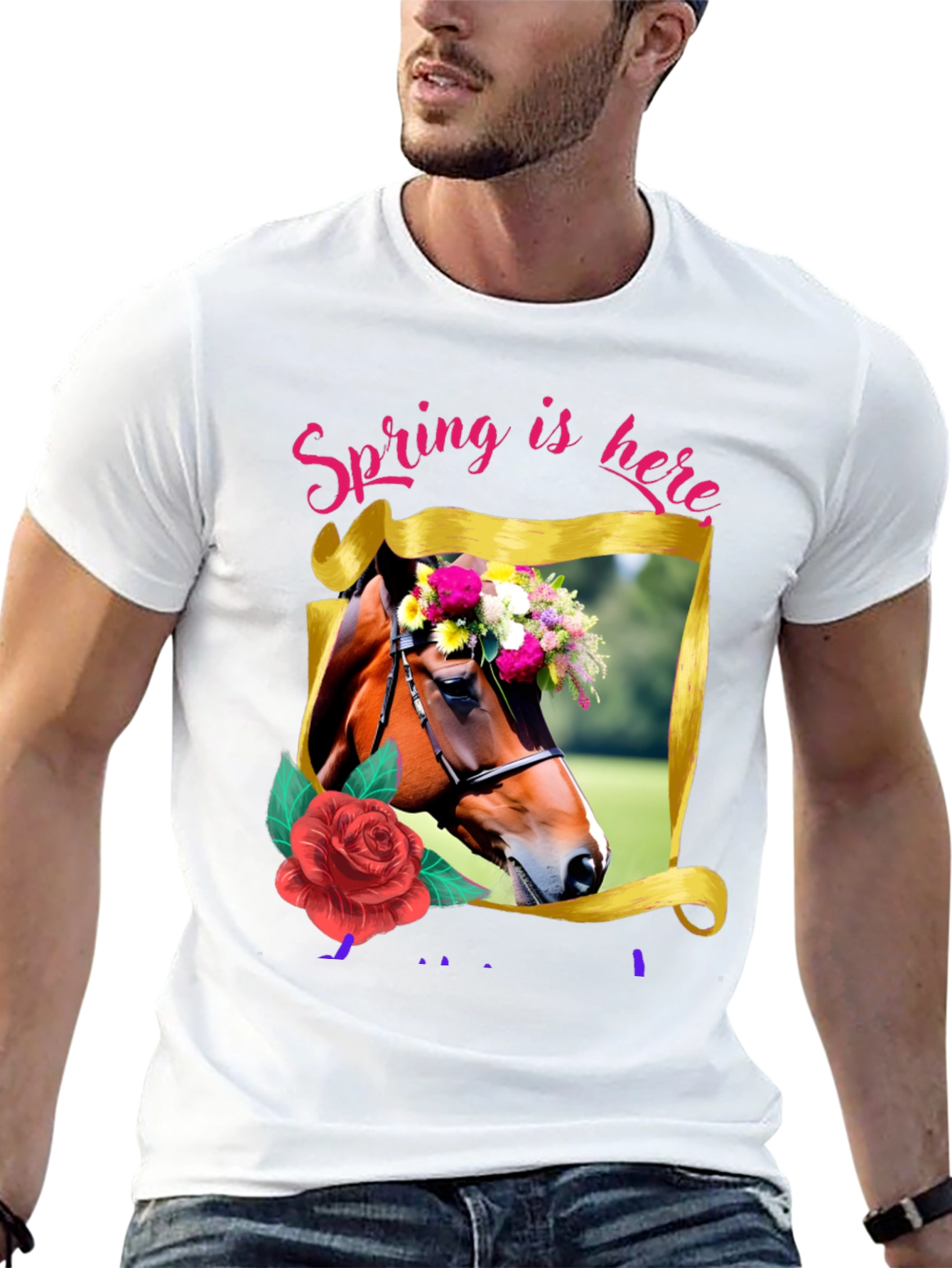 Black Spring Horse Graphic Tee view 13