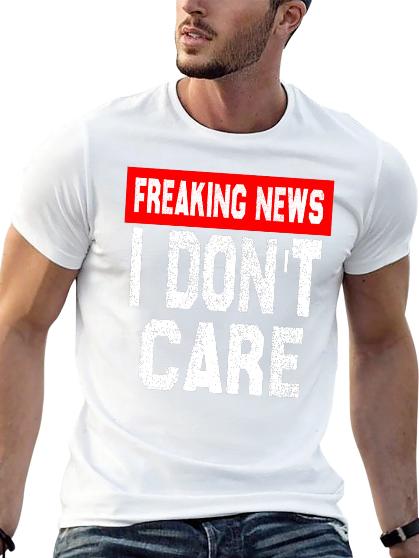 Black Freaking News I Don't Care T-Shirt view 13