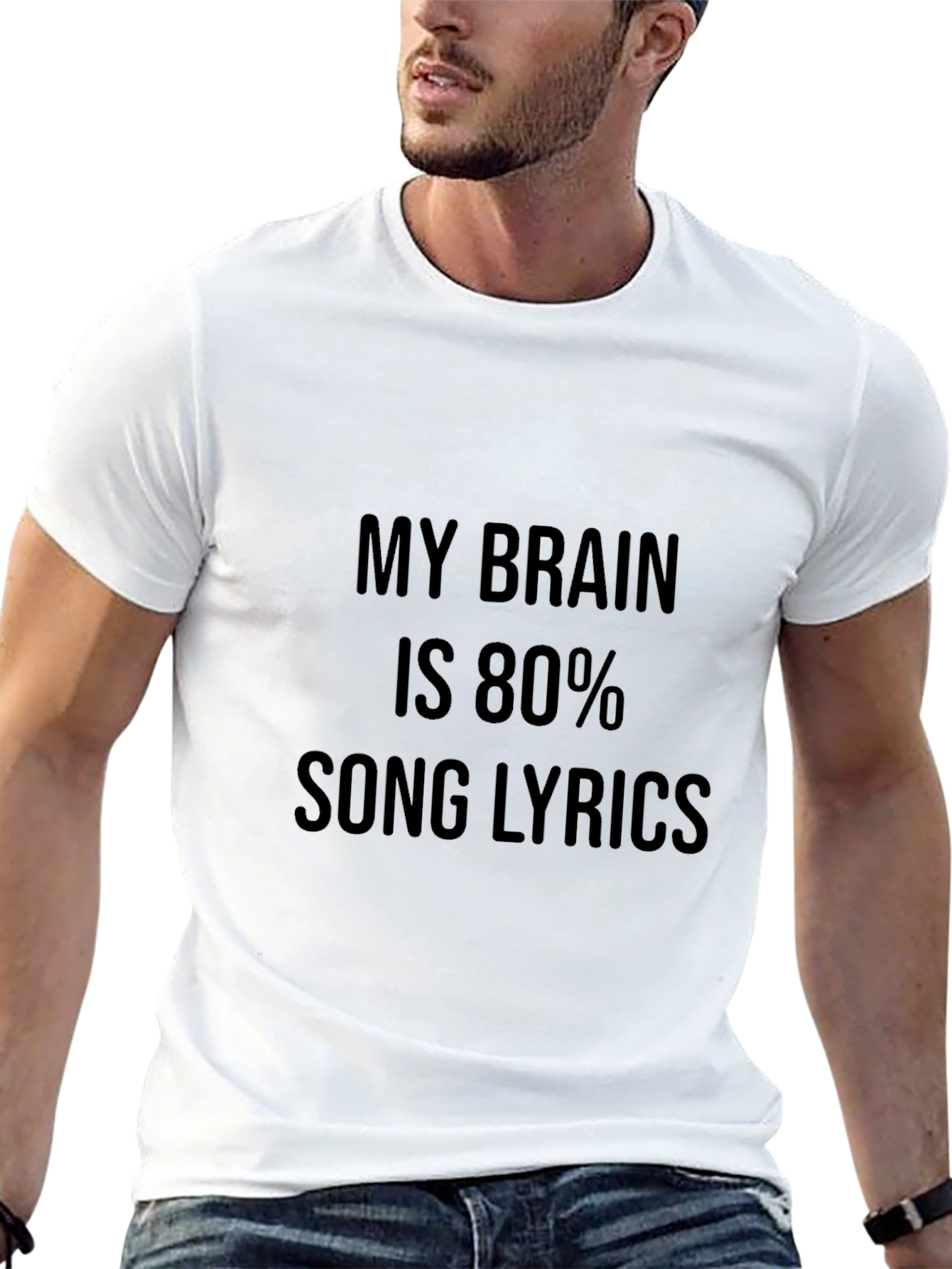 Black My Brain Is 80% Song Lyrics Graphic Tee view 13