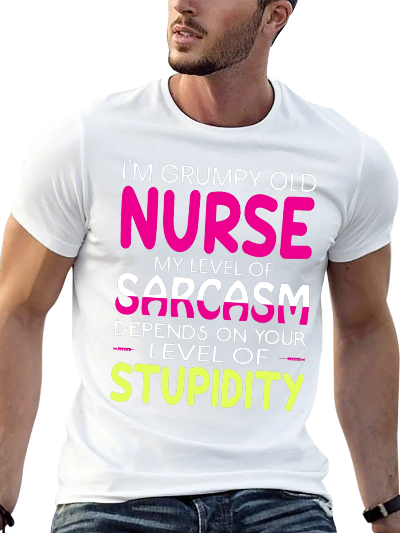 Black Grumpy Old Nurse T-Shirt Sarcasm Level Funny Tee view 13