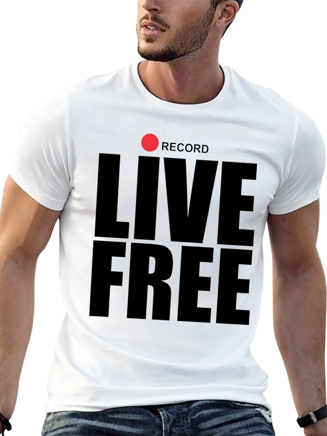 Black Live Free Record Black T-Shirt view 13