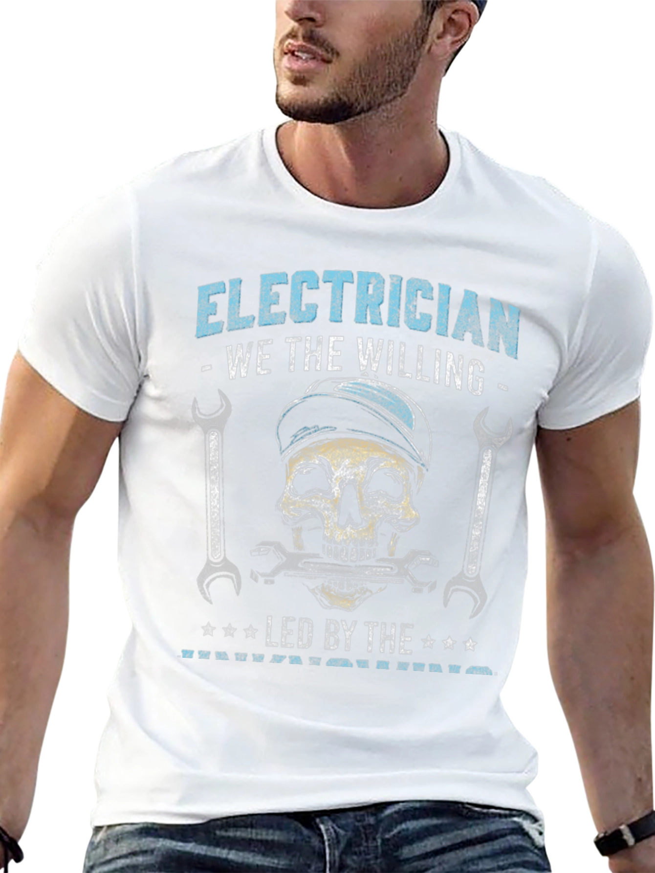 Black Electrician Skull Graphic T-Shirt - We The Willing view 13