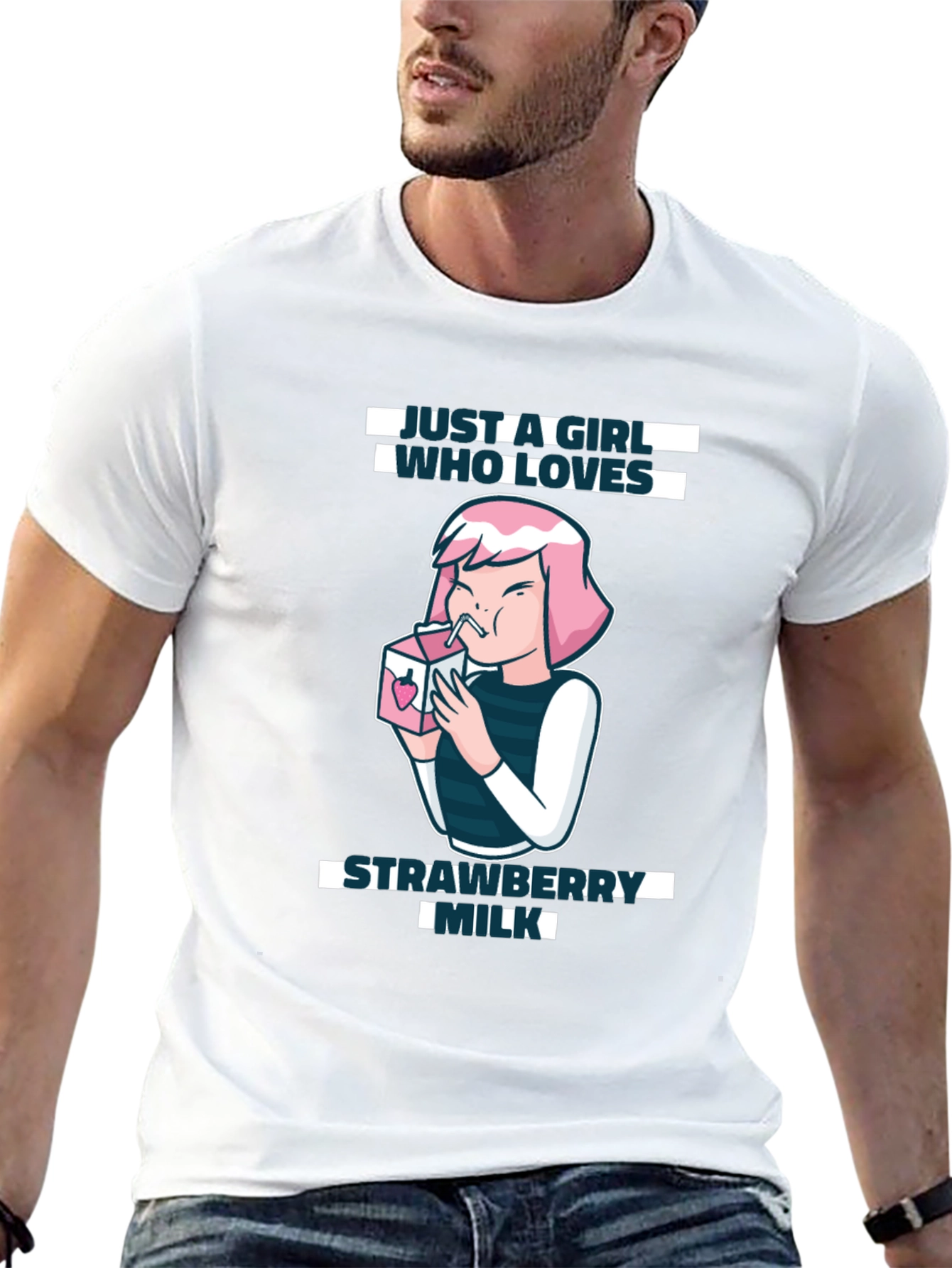 Black Strawberry Milk Lover T-Shirt view 13