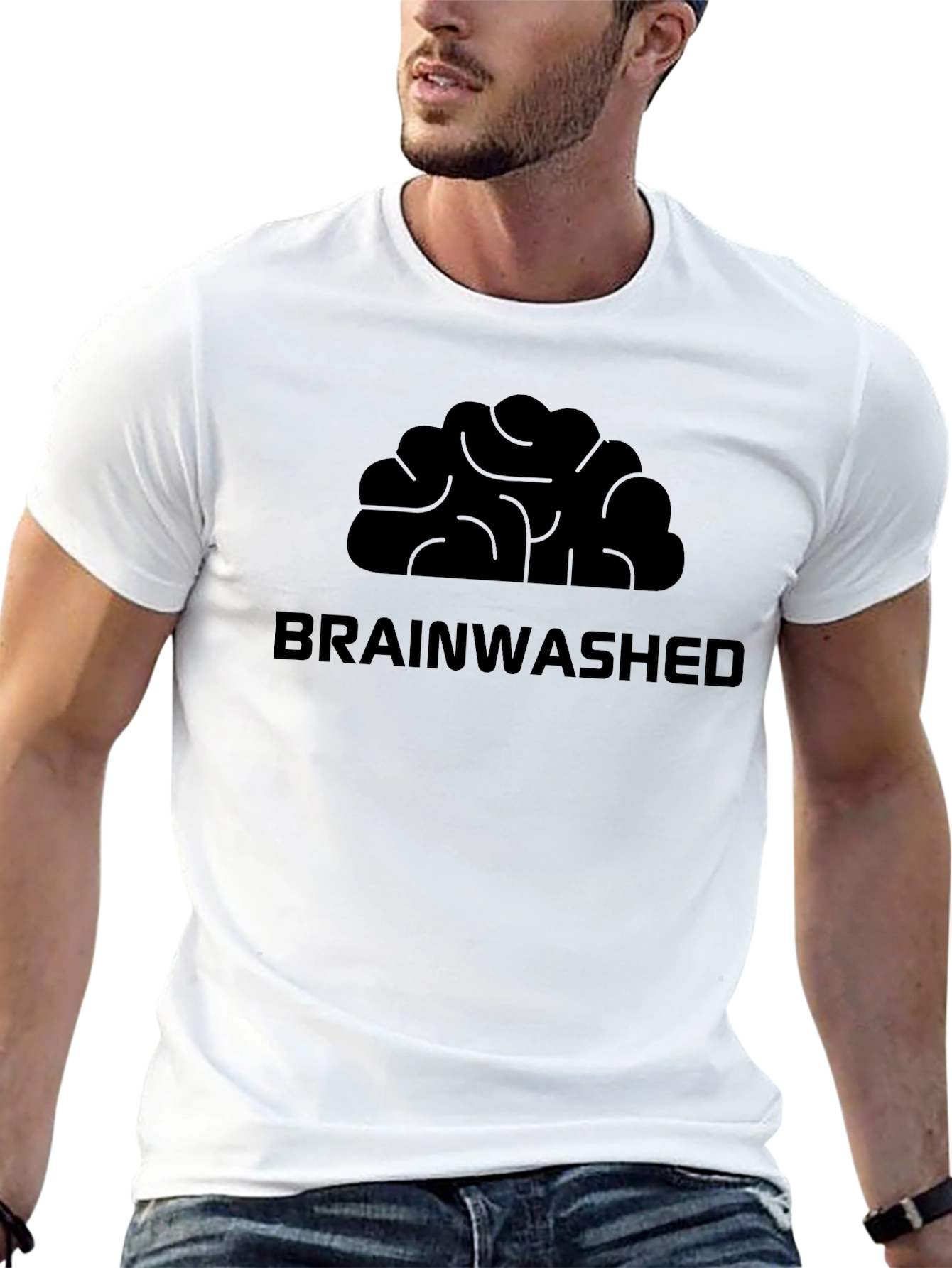 Black Brainwashed Graphic Tee - Stylish Casual Wear view 13