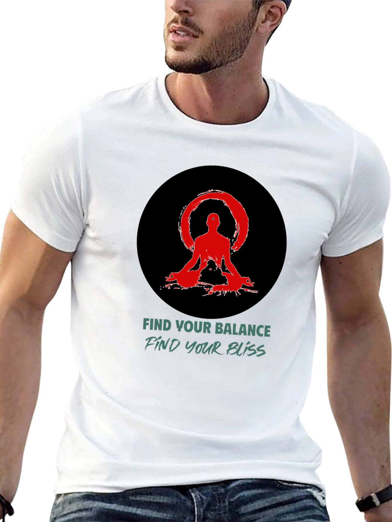 Black Balance & Bliss T-Shirt - Yoga Meditation Tee view 13