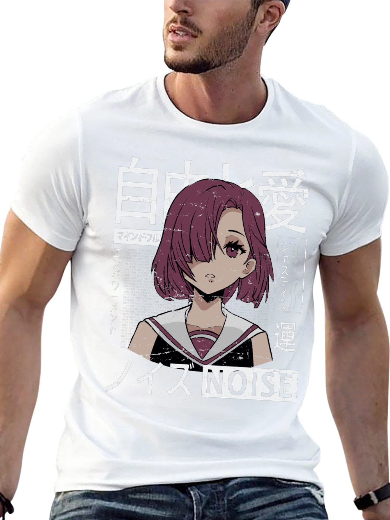 Black Anime Girl Graphic Tee - Japanese Aesthetic Shirt view 13