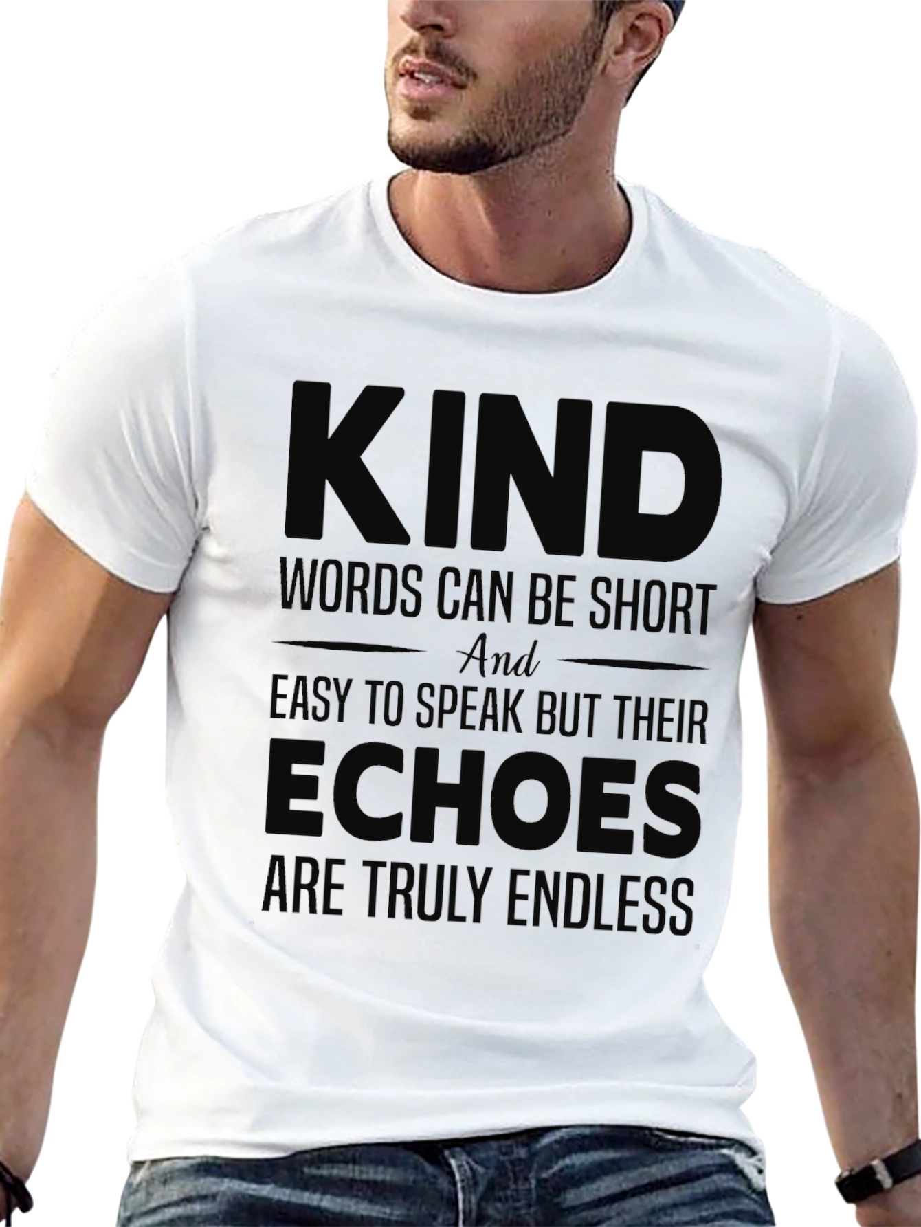 Black Kind Words Echo T-Shirt view 13