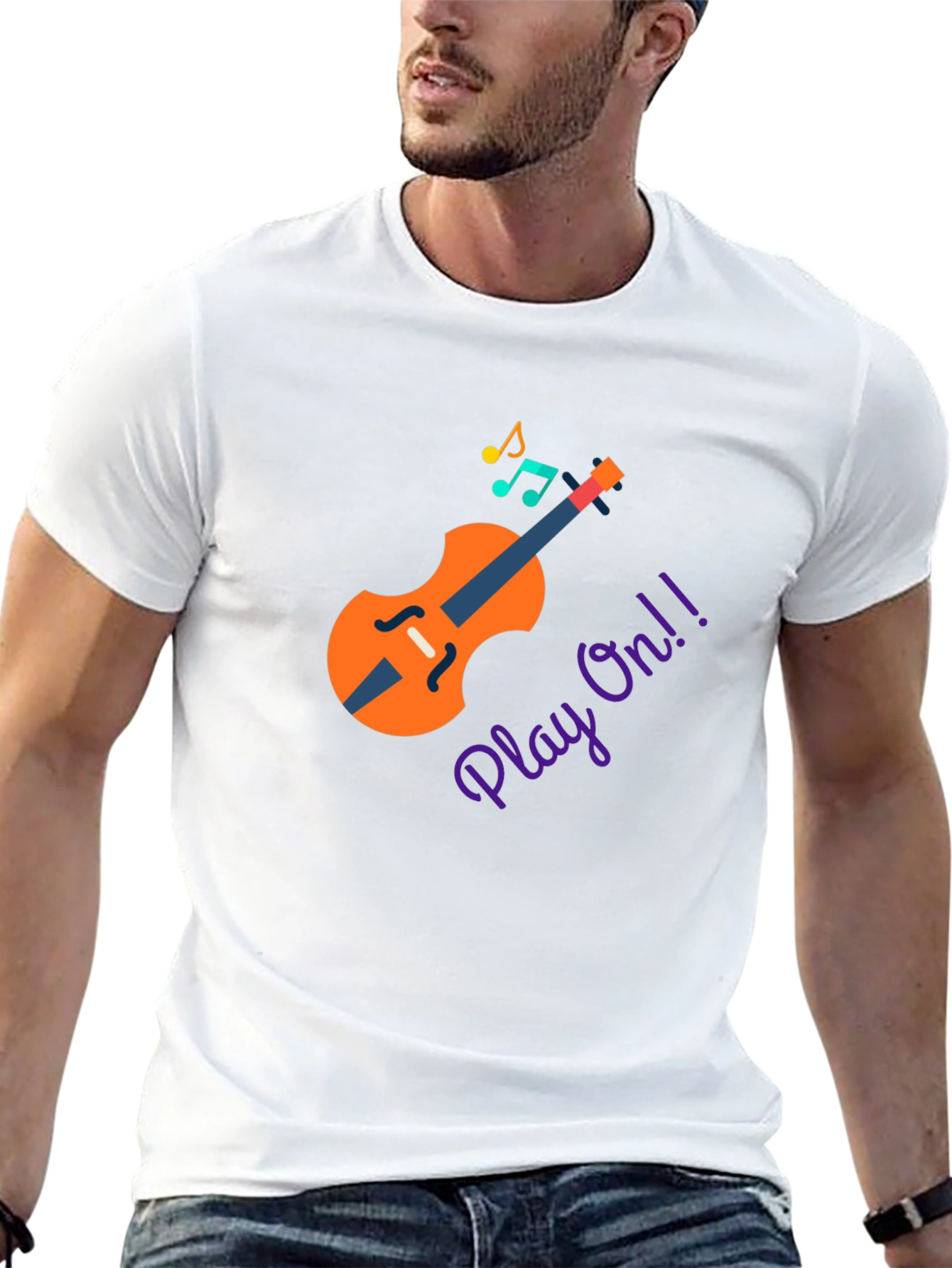 Black Play On! Musical Instrument T-Shirt view 13
