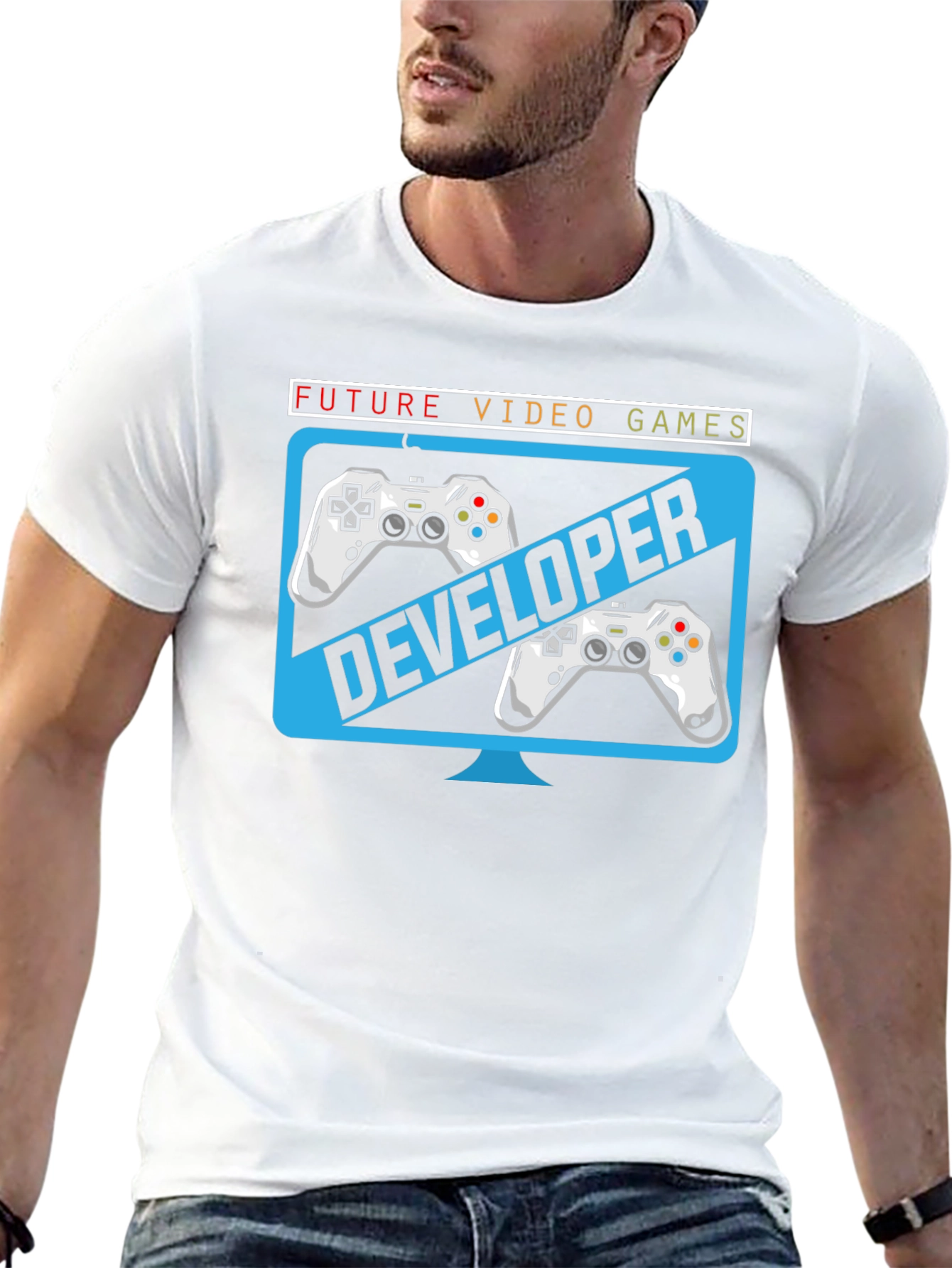 Black Future Video Game Developer T-Shirt view 13