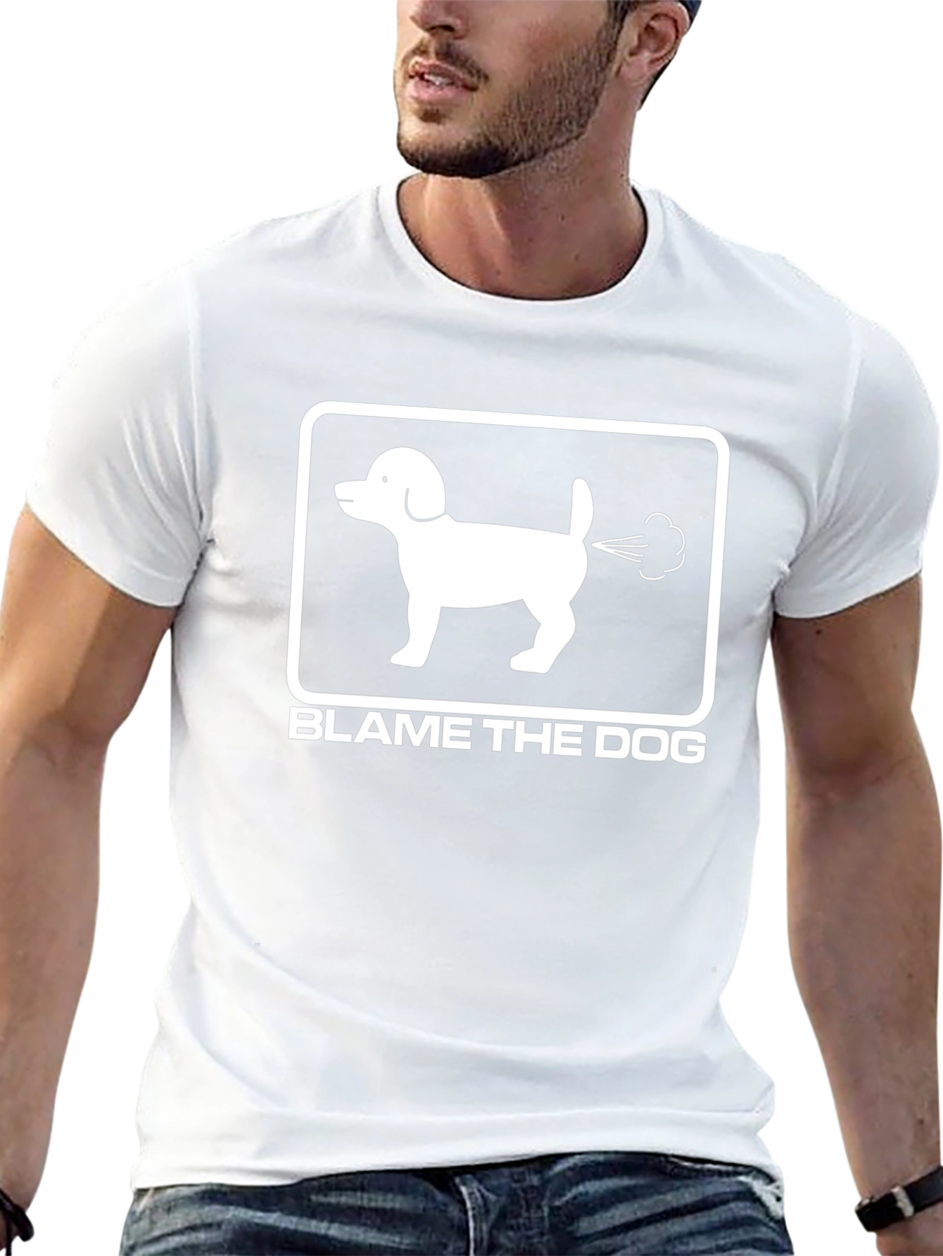Black Blame the Dog T-Shirt - Funny Graphic Tee view 13
