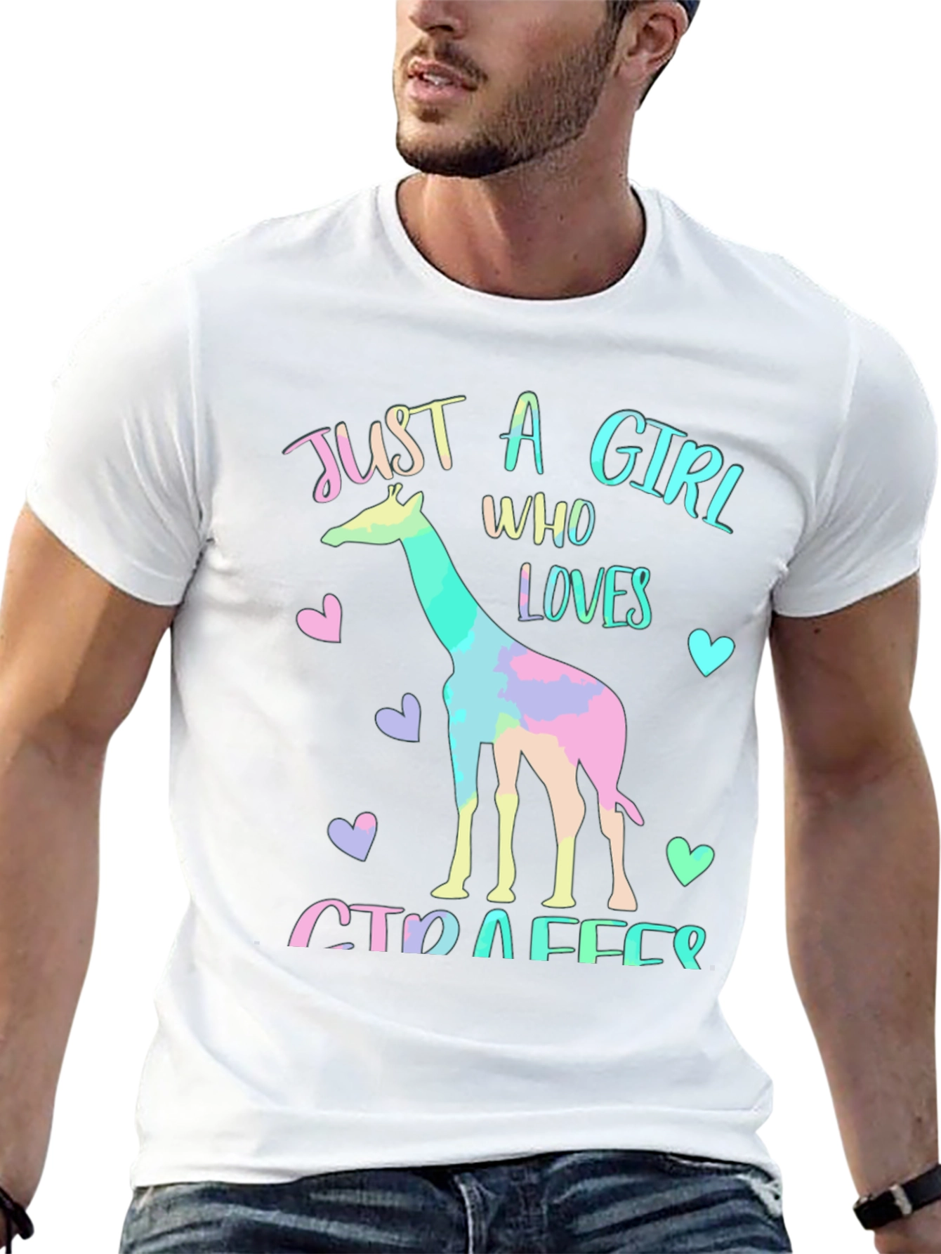 Black Giraffe Lover T-Shirt - Just A Girl Who Loves Giraffes Tee view 13