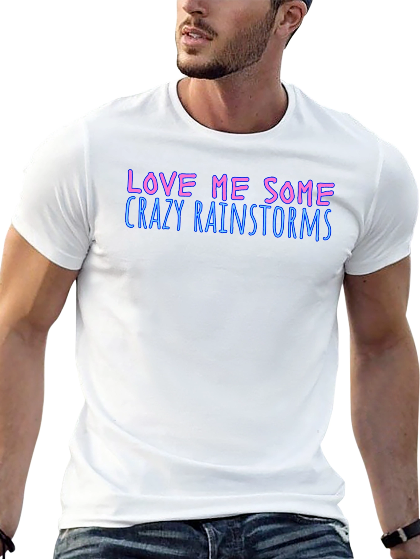 Black Love Me Some Crazy Rainstorms Black T-Shirt view 13