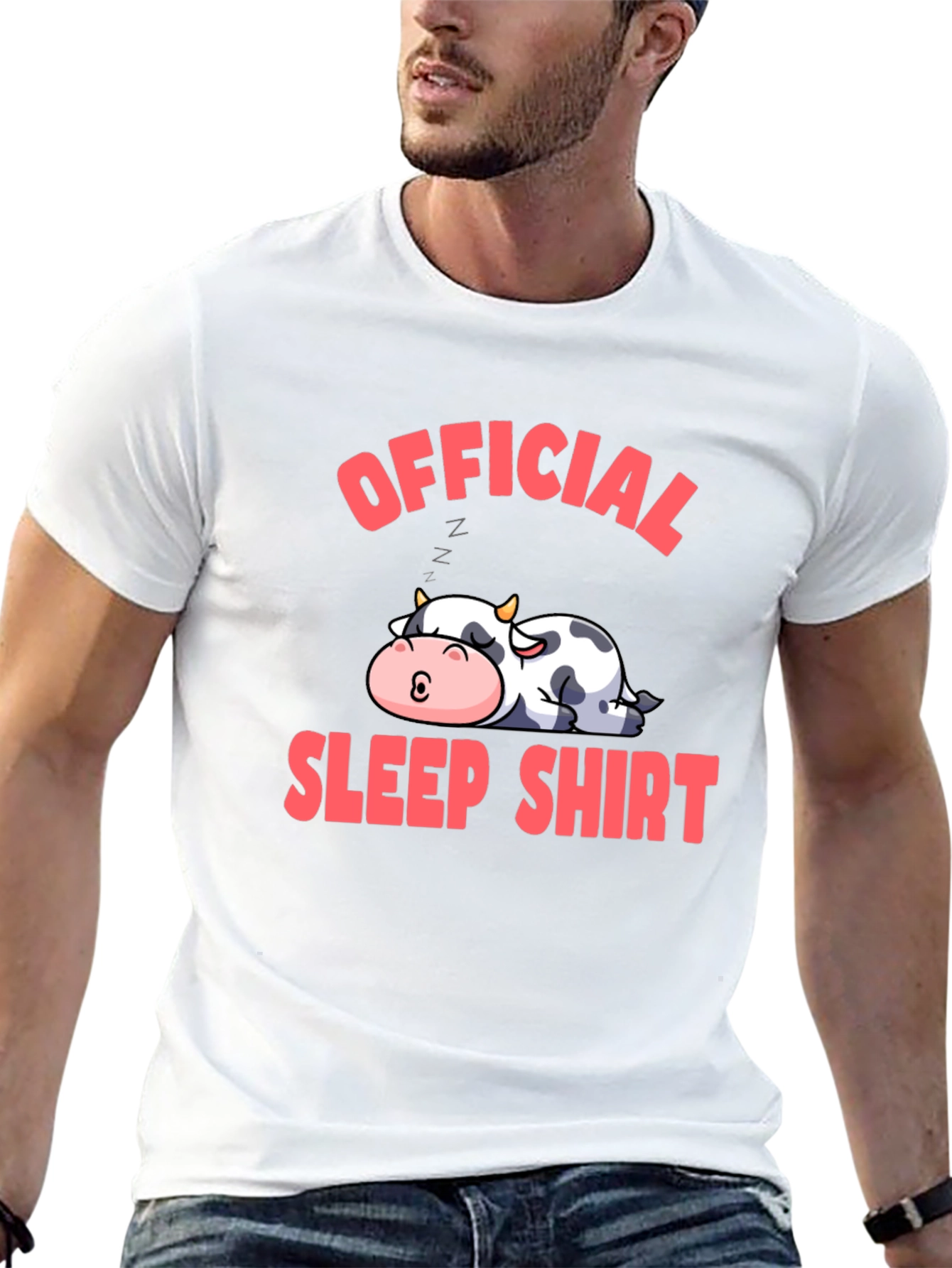 Black Official Sleep Shirt Cow Graphic Tee view 13
