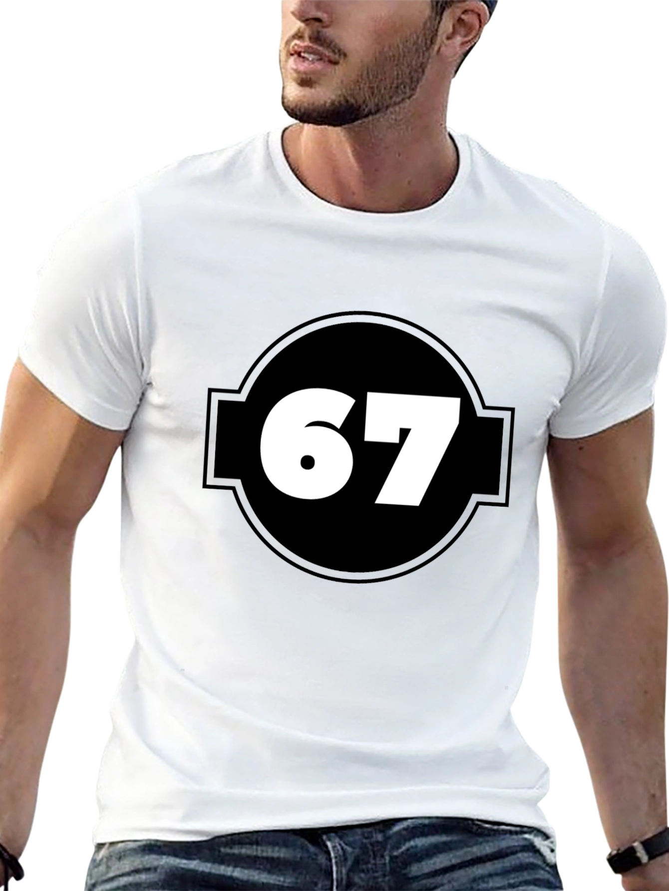 Black 67 Graphic Print Black Cotton T-Shirt view 13