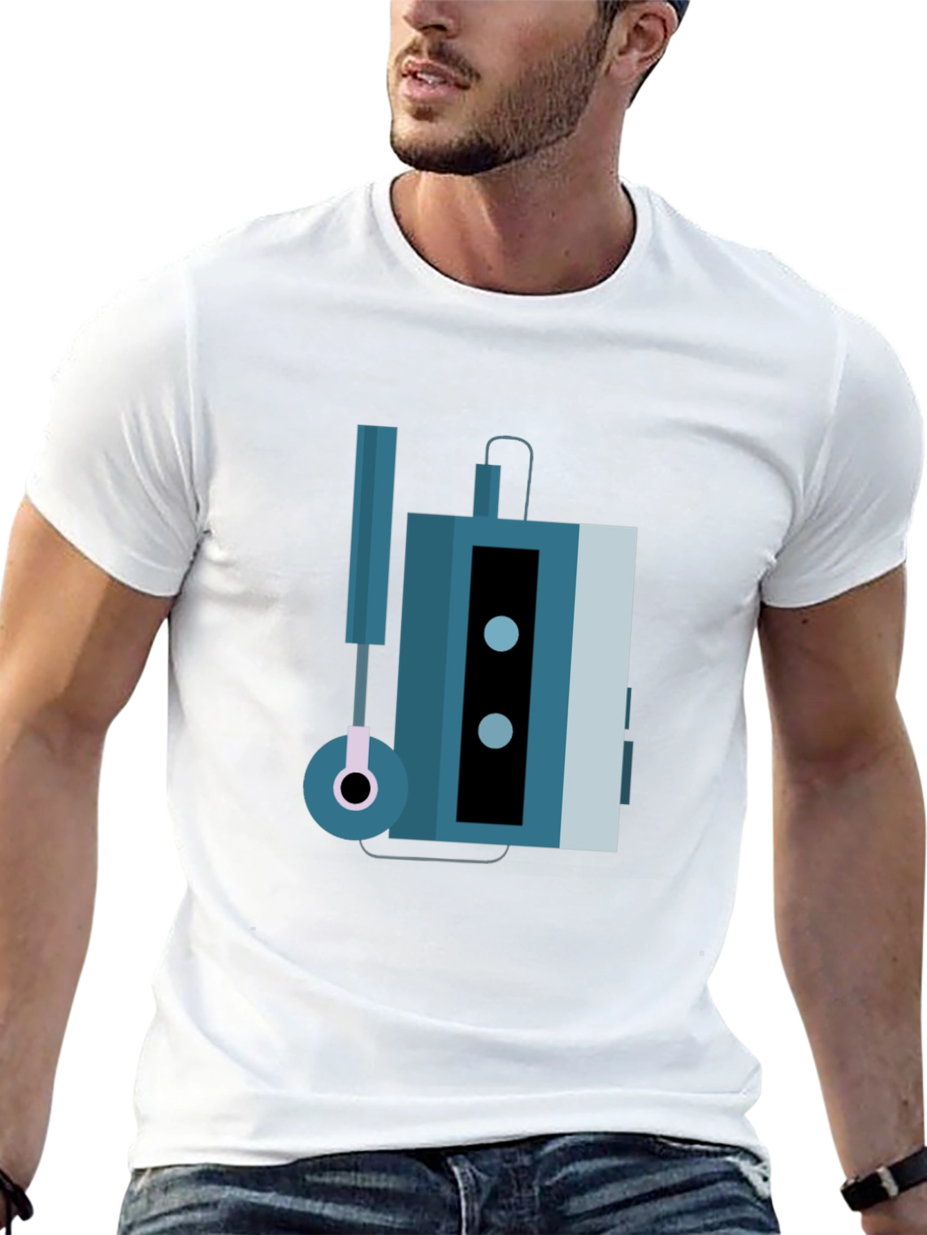 Black Retro Cassette Player Graphic Tee - Black view 13