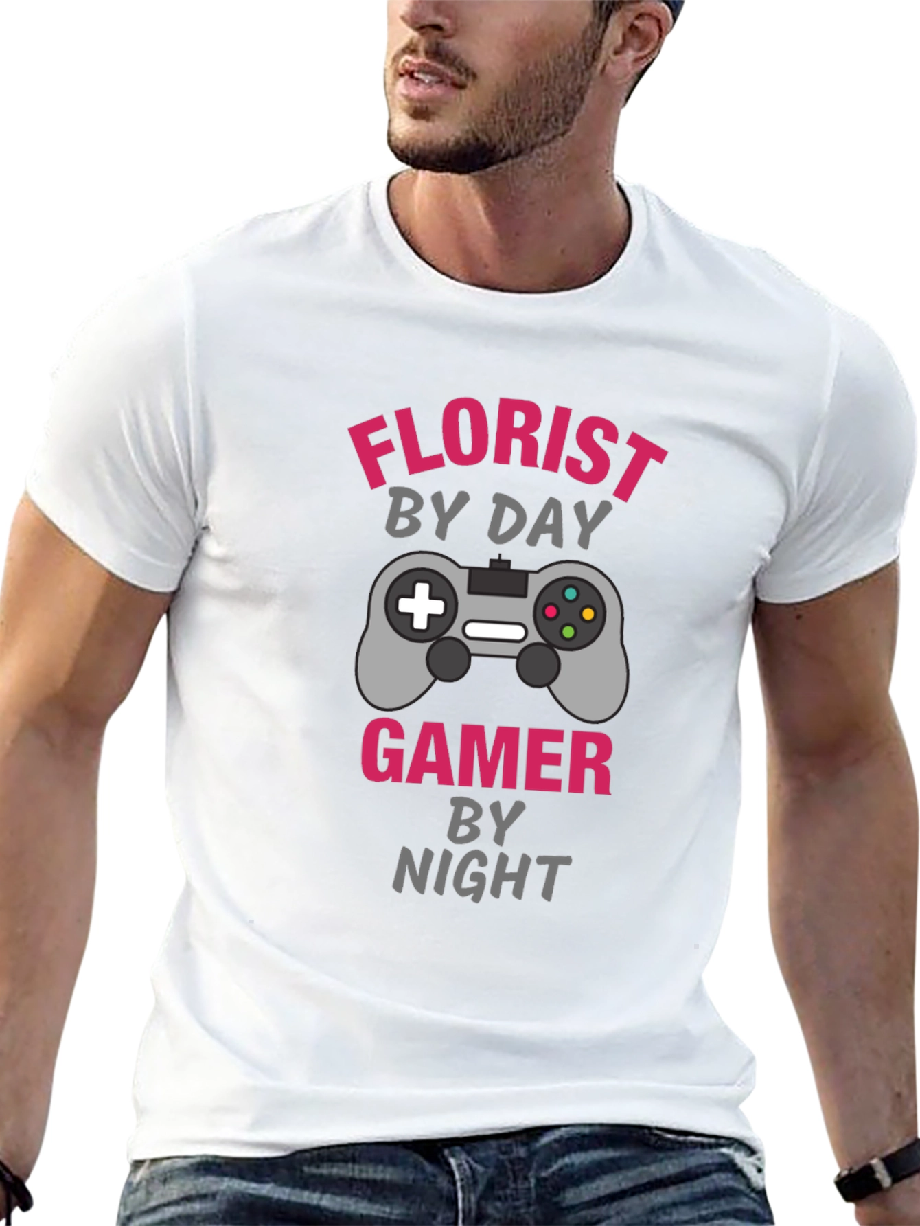Black Florist by Day Gamer by Night Graphic Tee view 13