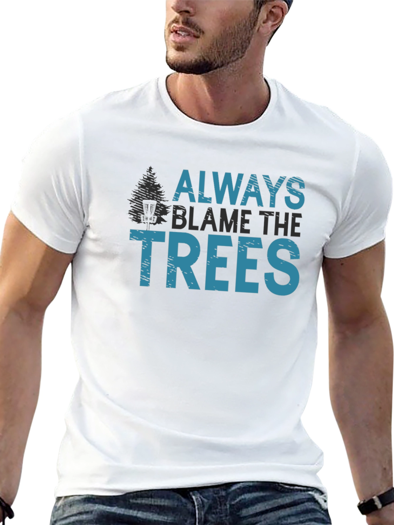 Black Always Blame the Trees Graphic Tee view 13