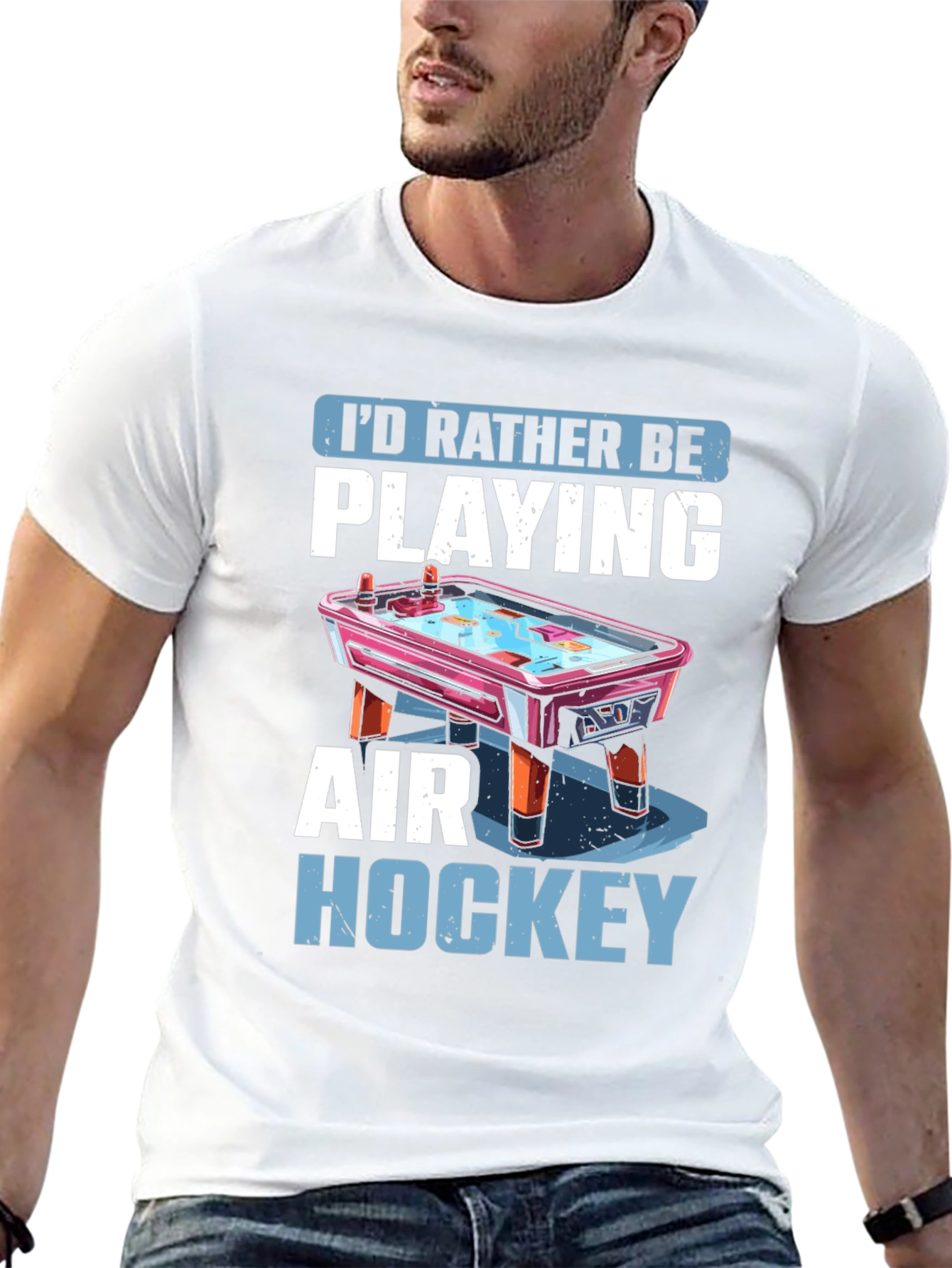 Air Hockey Fan T-Shirt: I'd Rather Be Playing Tee - 13