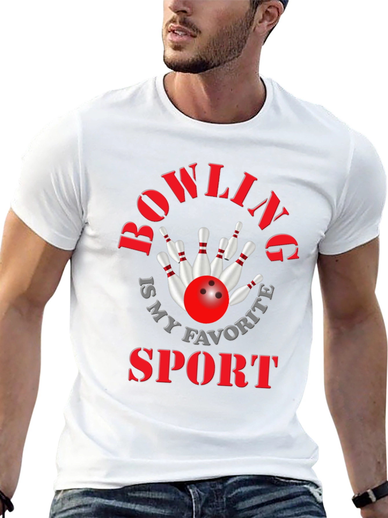 Black Bowling Is My Favorite Sport Graphic Tee view 13