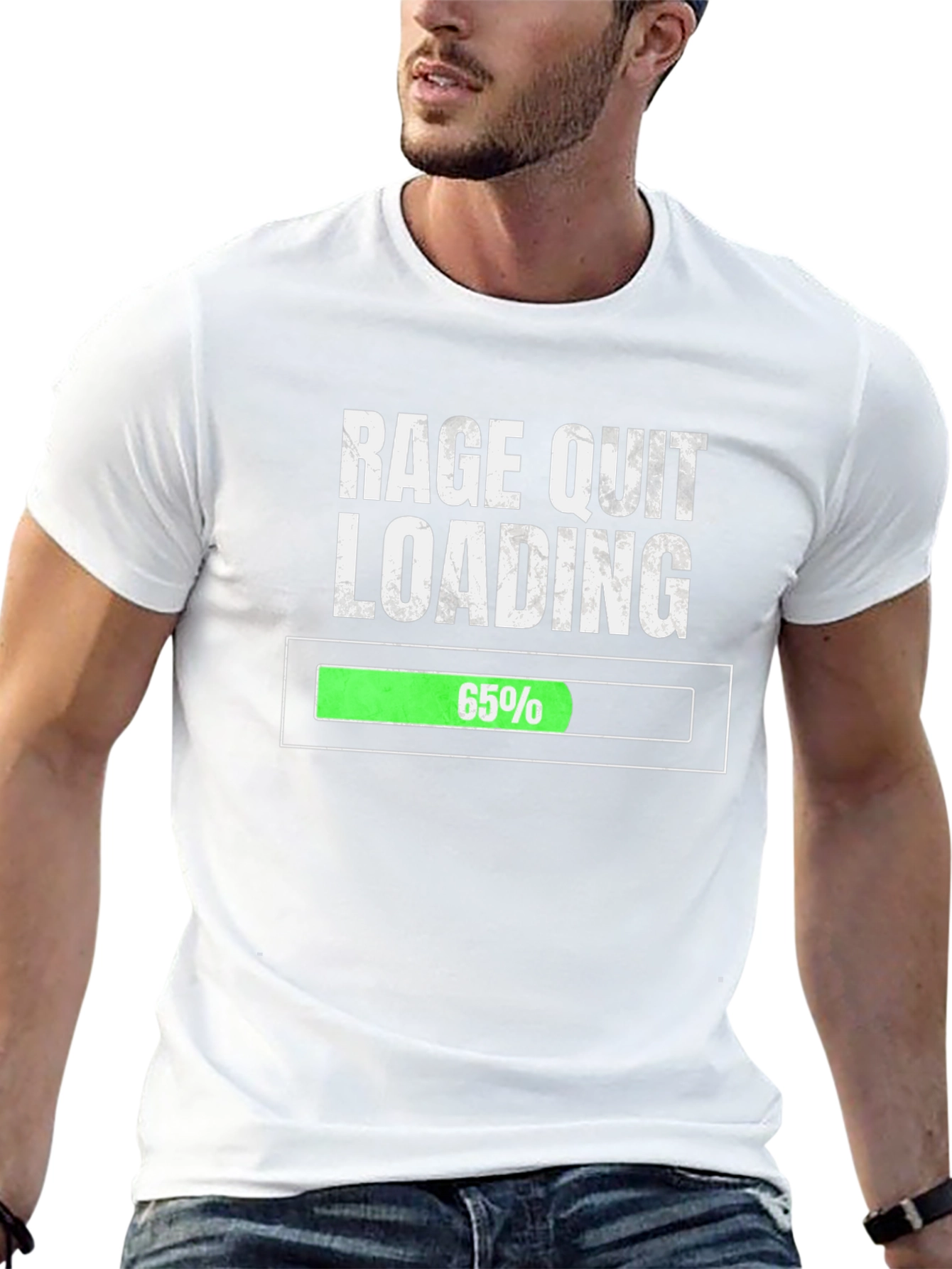Black Rage Quit Loading T-Shirt - Gamer Humor Tee view 13