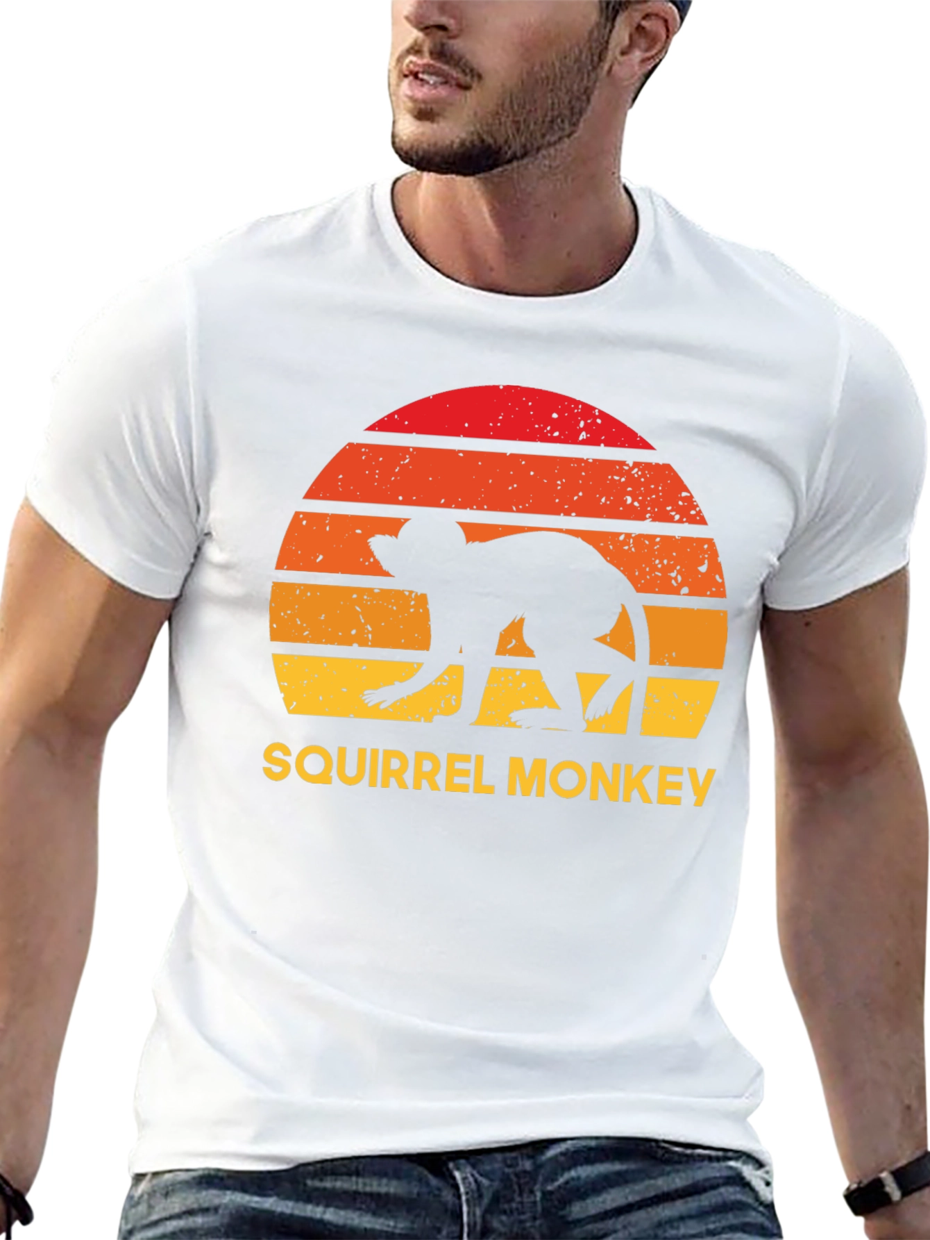 Black Squirrel Monkey Sunset Graphic Tee view 13
