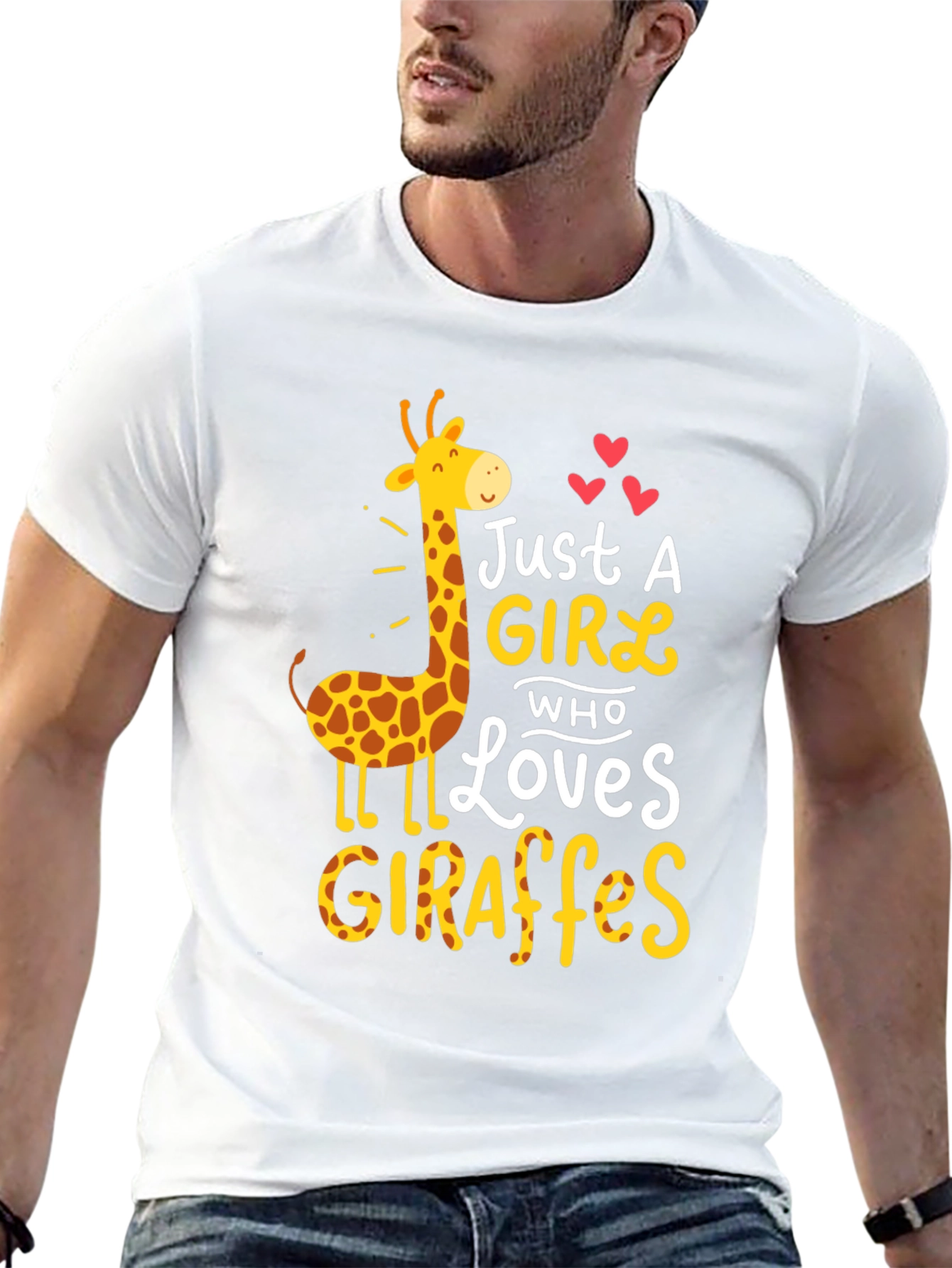 Black Just a Girl Who Loves Giraffes T-Shirt view 13