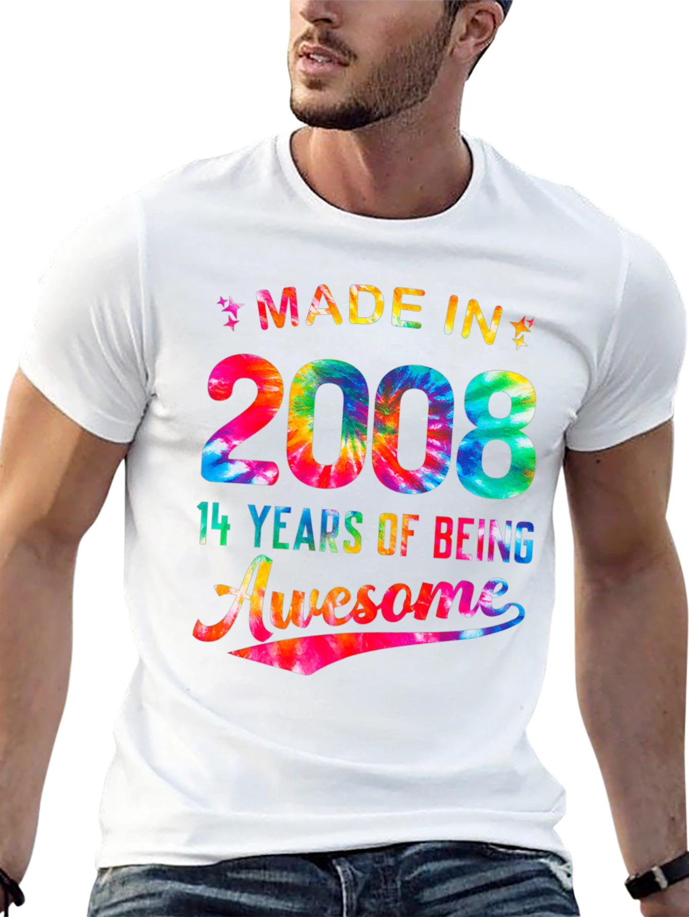 Black Made in 2008 - 14 Years of Being Awesome T-Shirt view 13