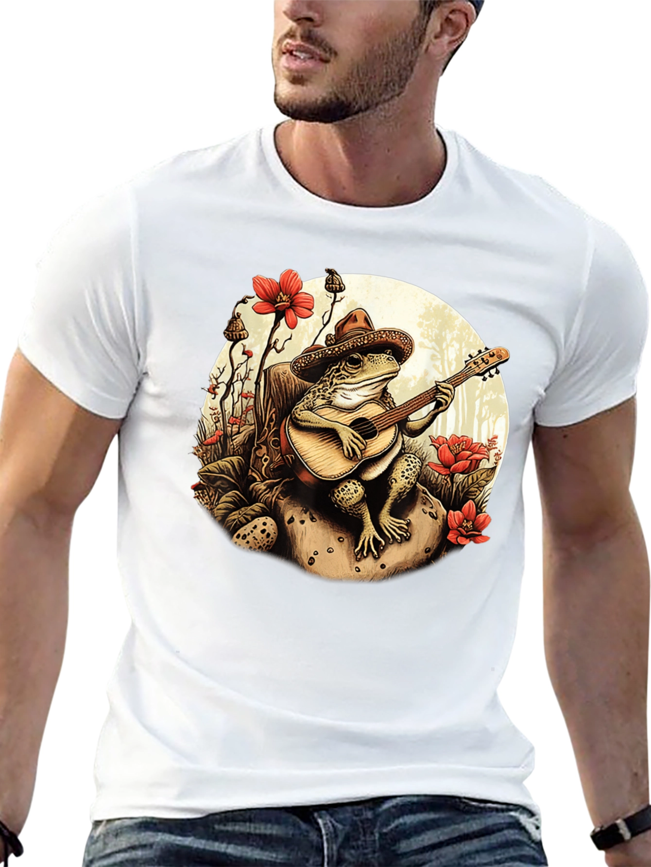 Black Frog Guitarist T-Shirt - Musical Amphibian Design view 13