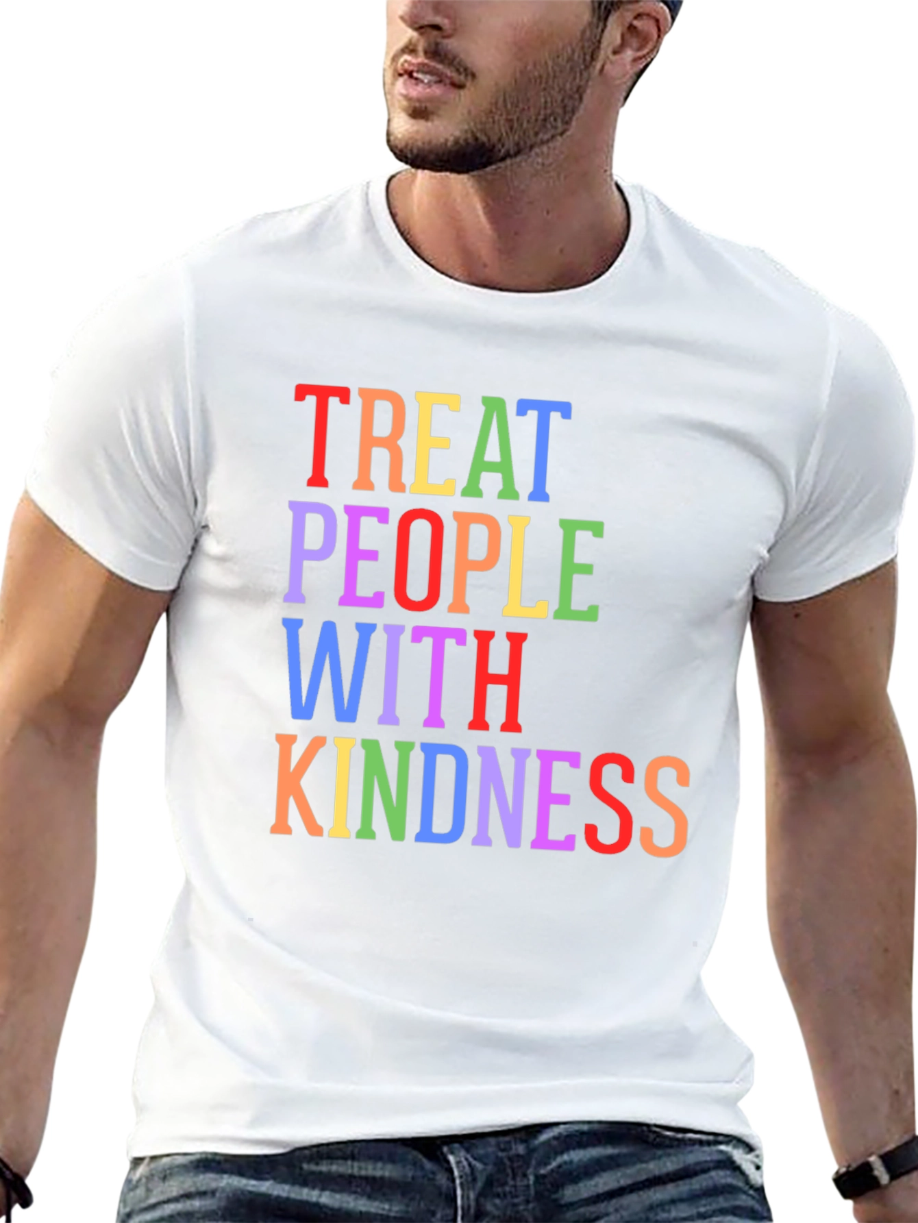 Black Treat People With Kindness Graphic Tee - Black view 13