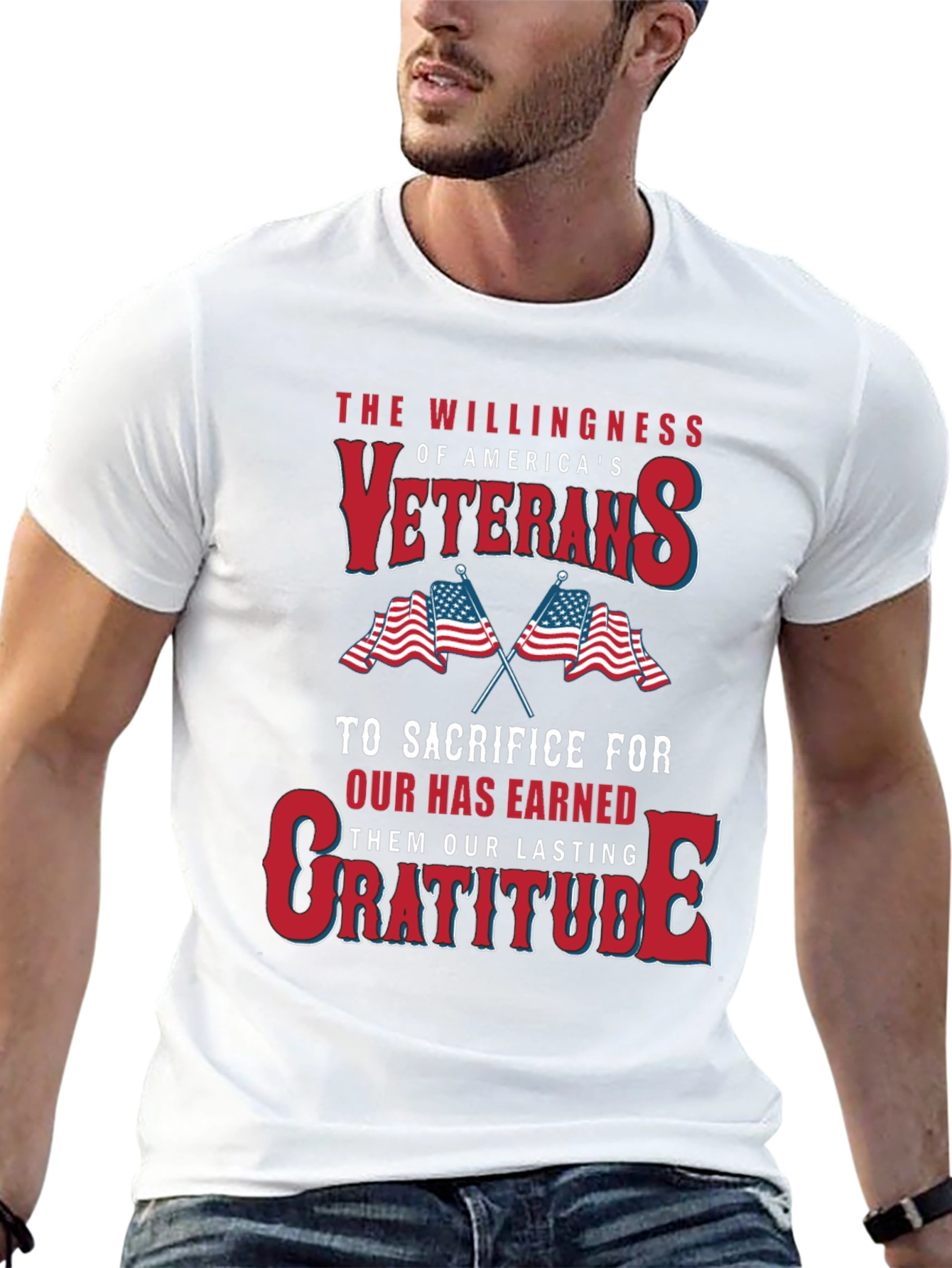 Veterans Gratitude T-Shirt: Patriotic USA Design - 13