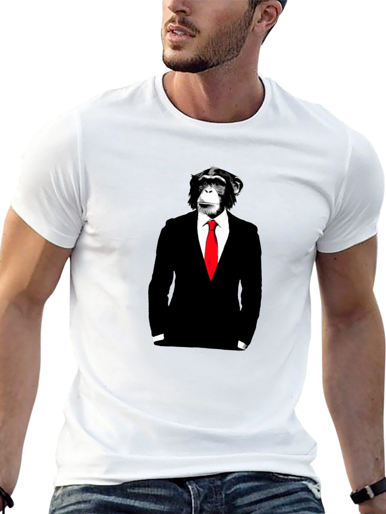 Black Chimpanzee Suit Graphic Tee view 13