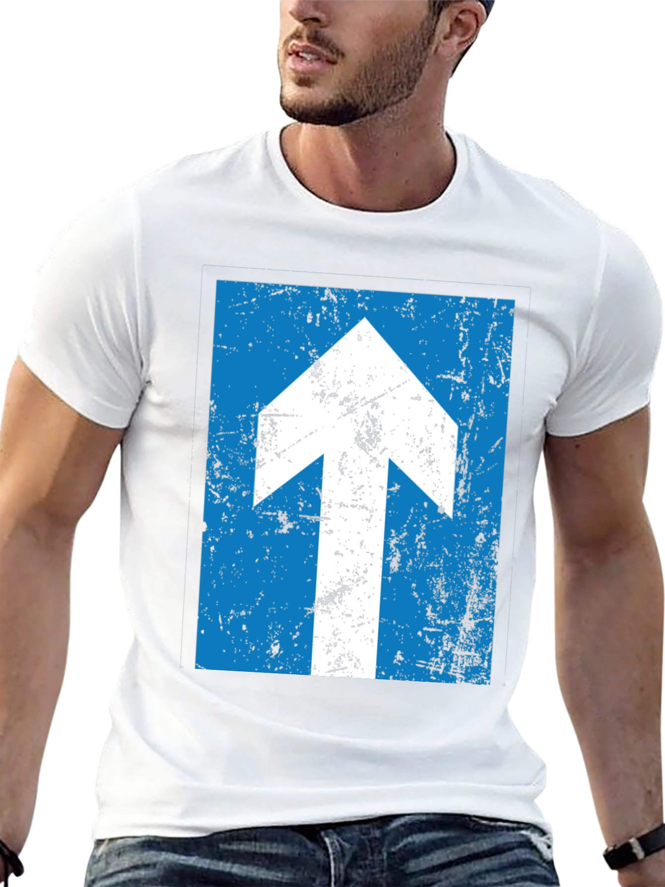 Black Up Arrow Distressed T-Shirt view 13